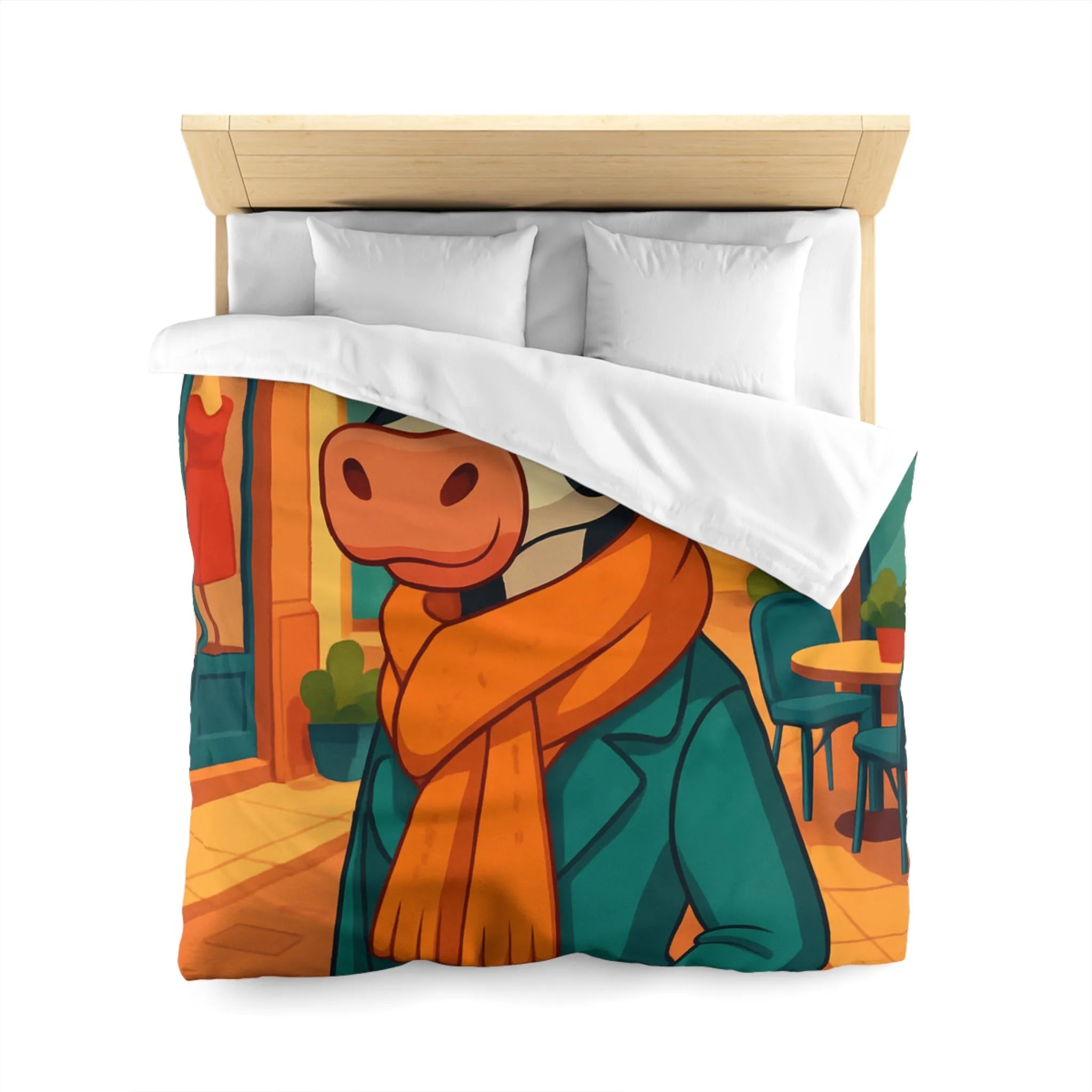 Housse de Couette Microfibre Art Graphique Contemporain Style Décoratif Chambre Tendance