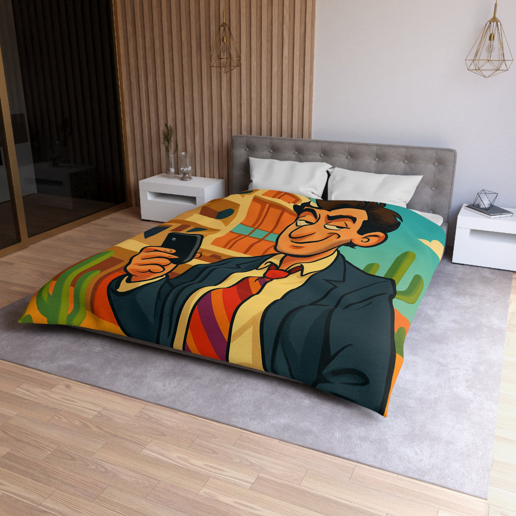 Housse de Couette Microfibre Illustration Unique Design Moderne Décoration Intérieure Raffinée