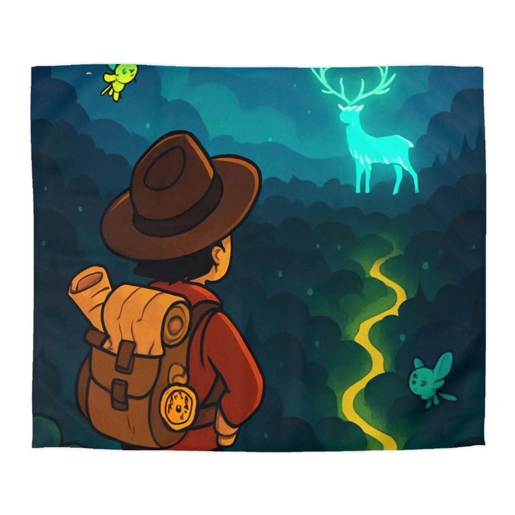 Enchantez Votre Espace avec une Housse de Couette de Randonneur en Forêt Mystique