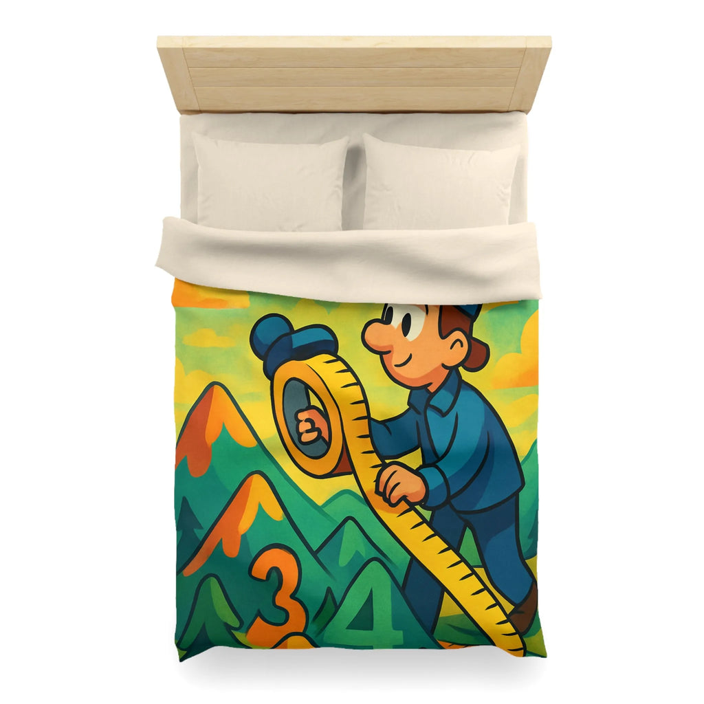 Housse de couette colorée pour enfants avec paysage ludique et motifs géométriques