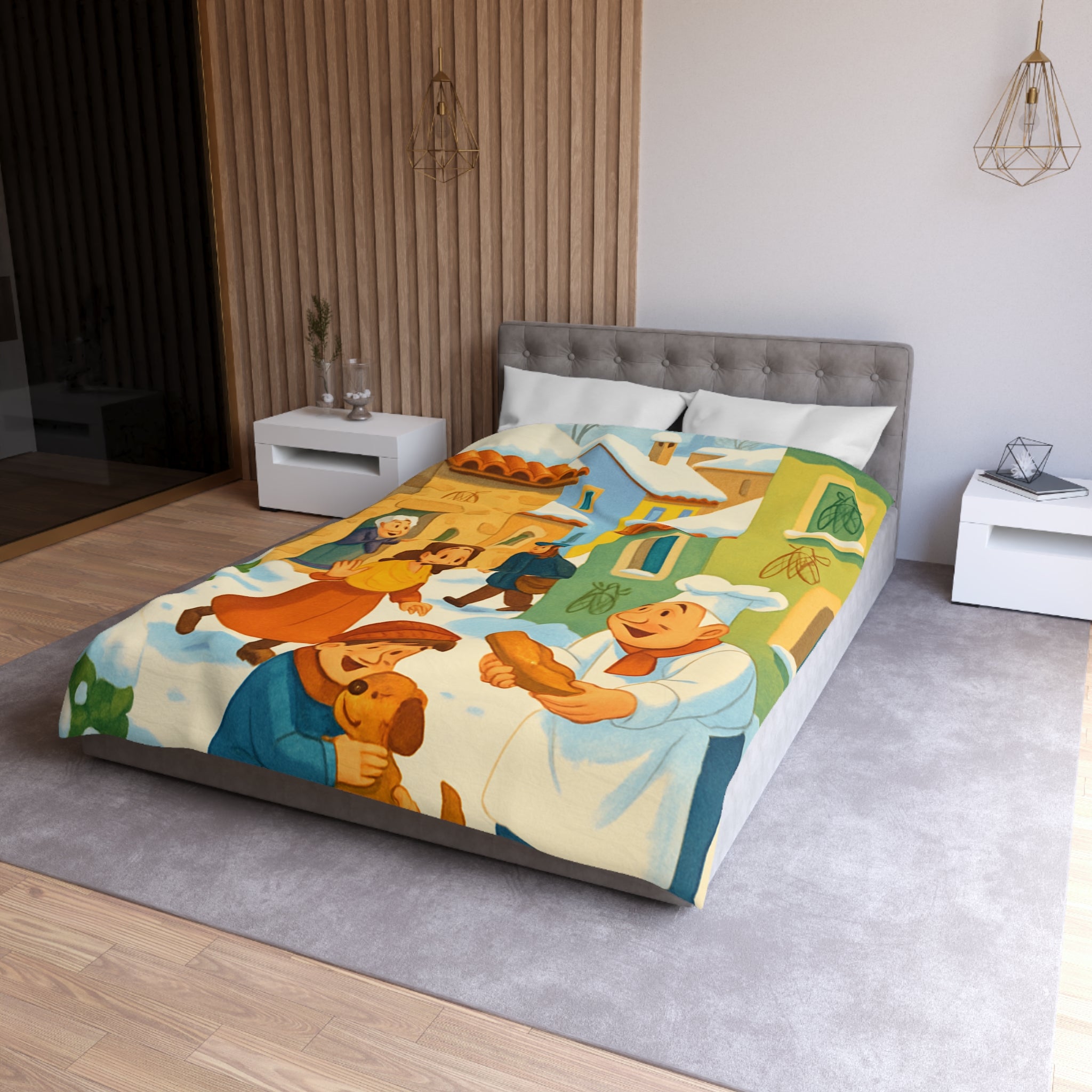 Housse de Couette Microfibre Design Artistique Moderne Décoration Chambre Confort Premium