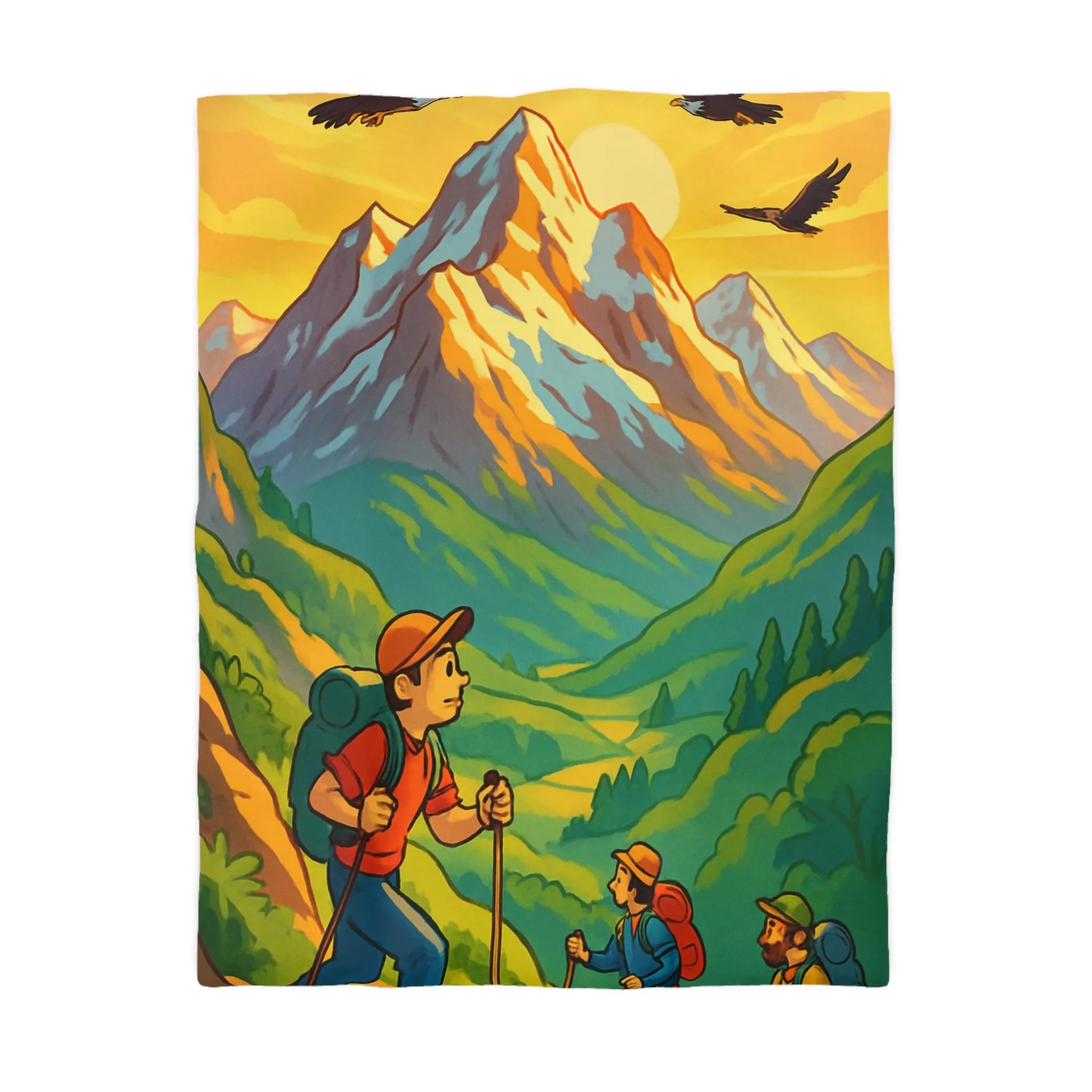 Explorez les sommets alpins en randonnée avec des aigles majestueux et un lever de soleil