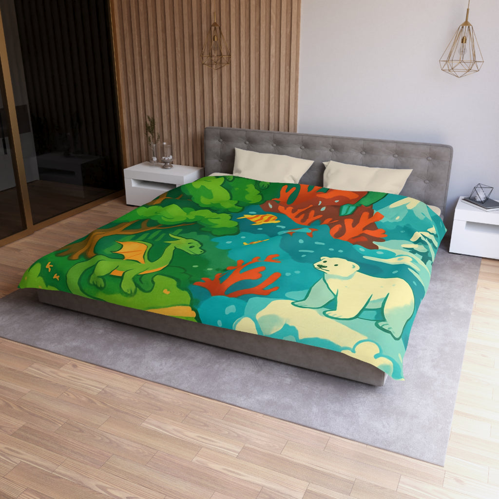 Housse de Couette Microfibre Design Artistique Moderne Décoration Chambre Confort Premium