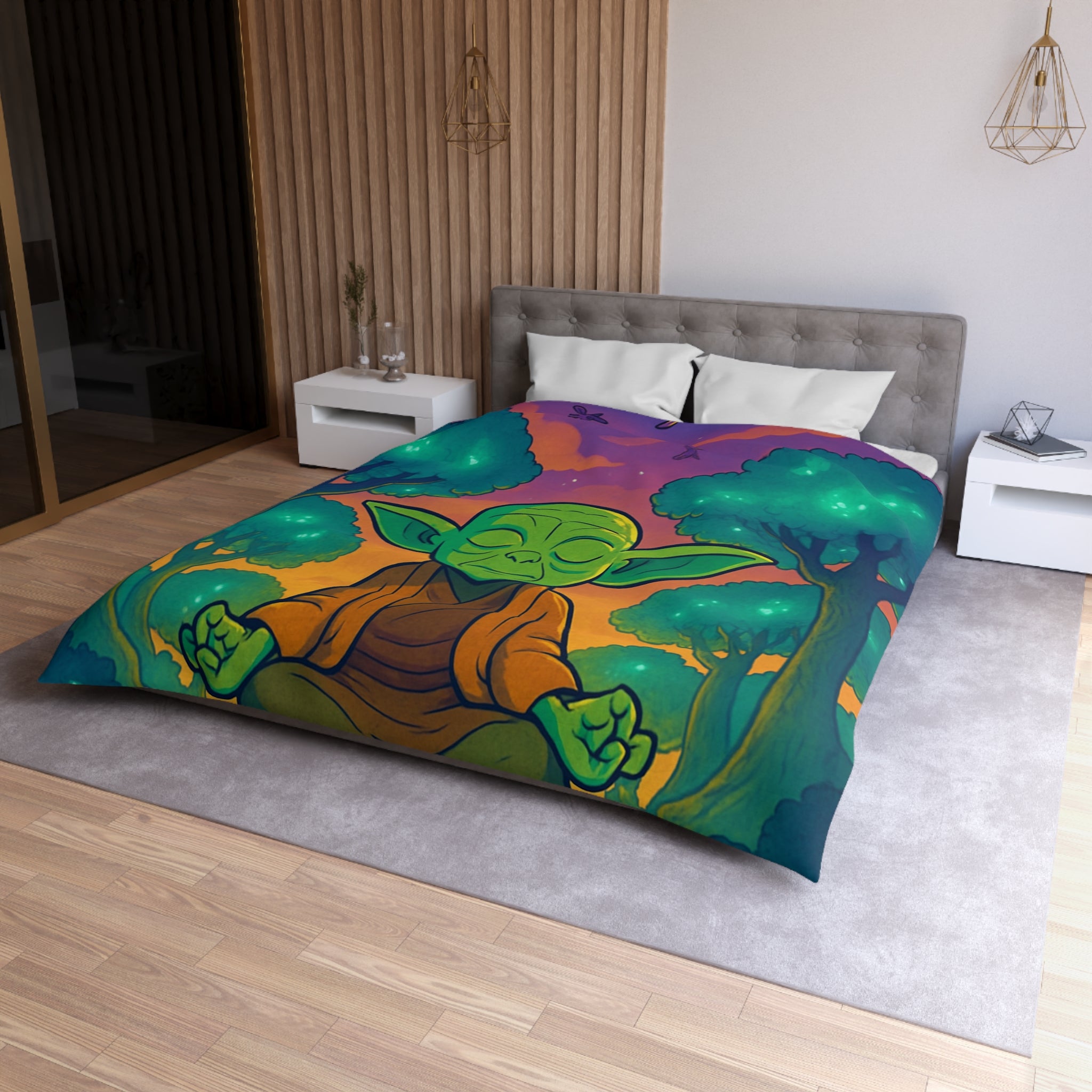 Housse de Couette Microfibre Motif Créatif Original Style Contemporain Chambre Élégante