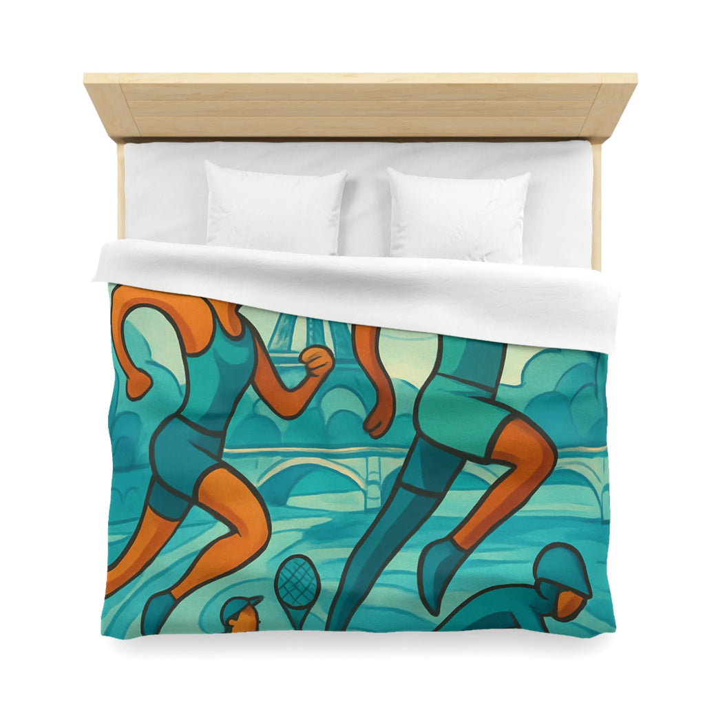 Housse de Couette Athlétique Inspirée par Sports Dynamiques Paris avec Tour Eiffel