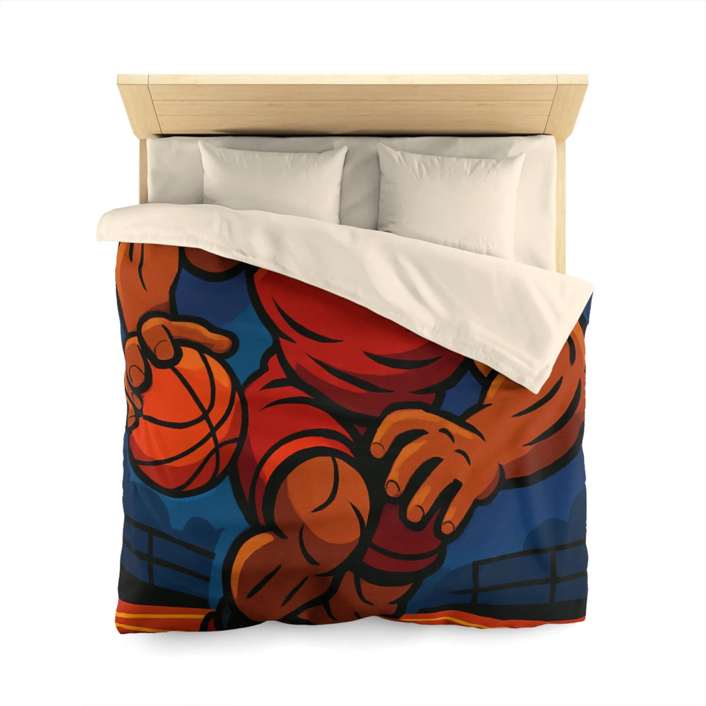 Housse de couette avec illustration dynamique de joueur de basket-ball en action intense