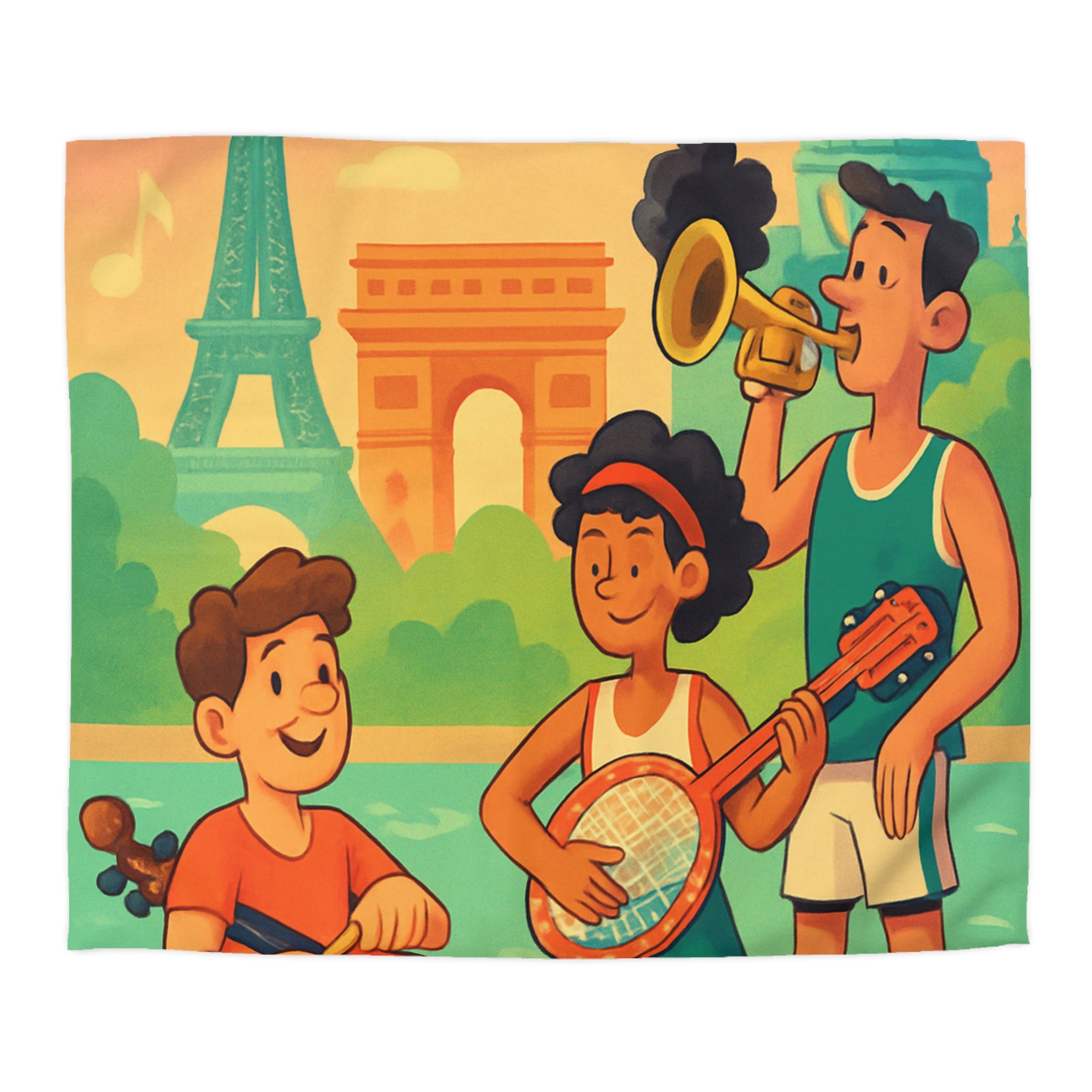 Housse de Couette Microfibre Illustration Unique Design Moderne Décoration Intérieure Raffinée