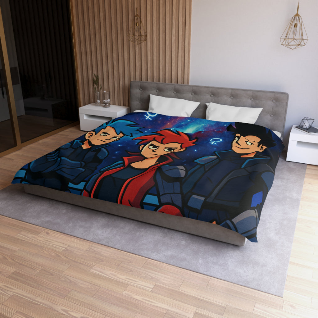 Housse de Couette Microfibre Illustration Unique Design Moderne Décoration Intérieure Raffinée