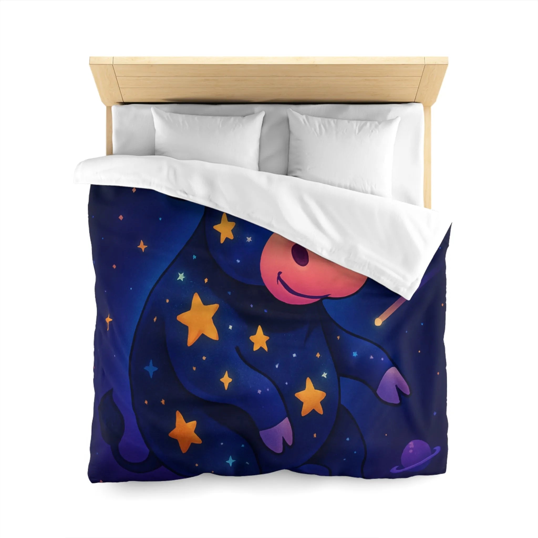 Housse de couette enfant avec taureau cosmique et étoiles au ciel enchanteur