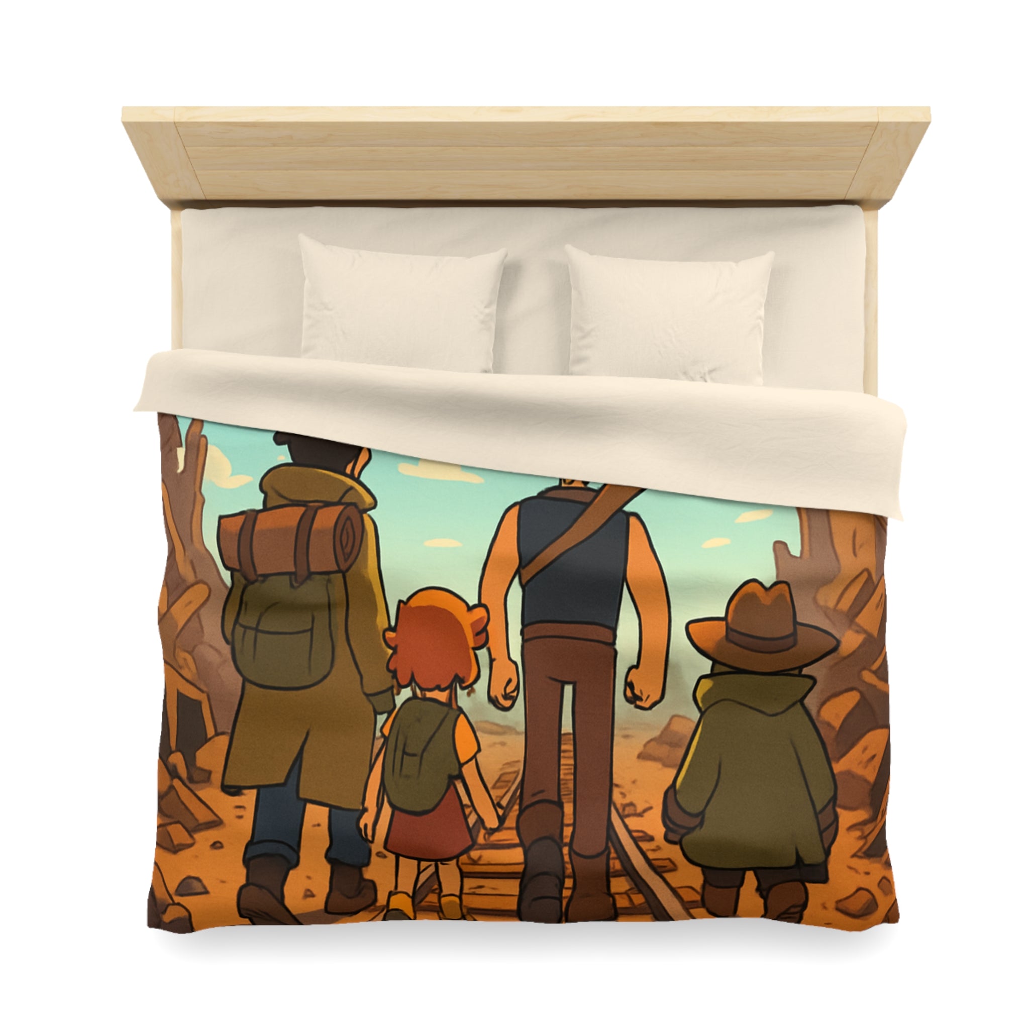 Housse de Couette Microfibre Illustration Unique Design Moderne Décoration Intérieure Raffinée