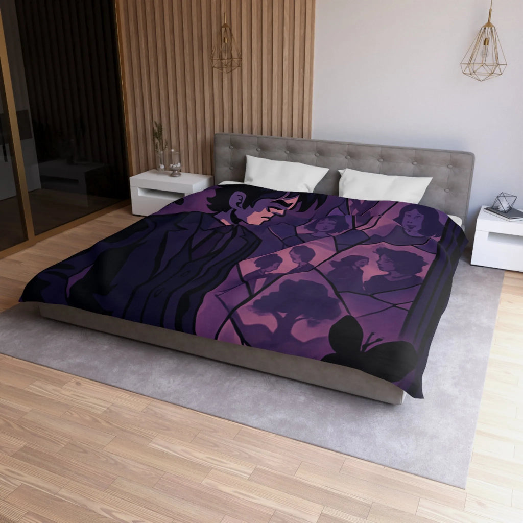 Housse de Couette Microfibre Art Graphique Contemporain Style Décoratif Chambre Tendance