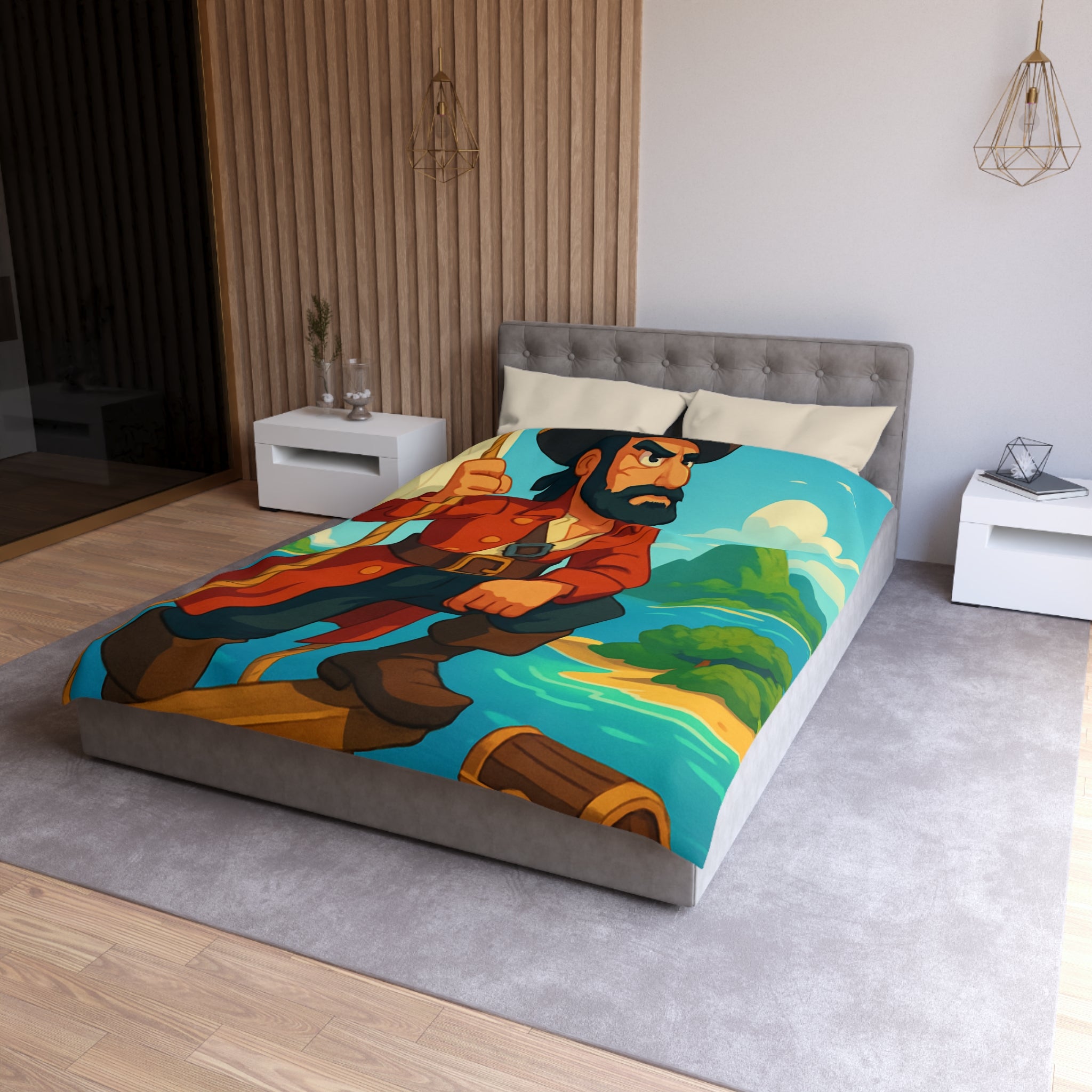 Housse de Couette Microfibre Illustration Unique Design Moderne Décoration Intérieure Raffinée