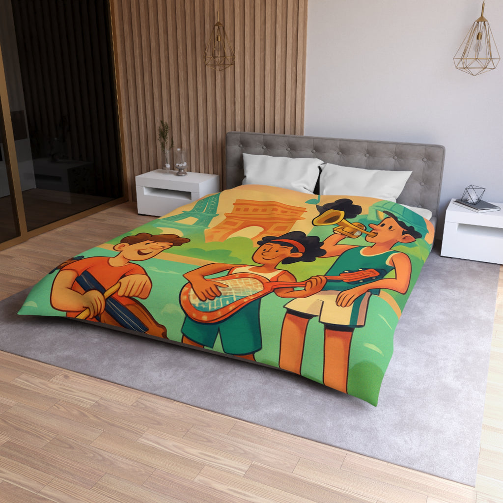 Housse de Couette Microfibre Illustration Unique Design Moderne Décoration Intérieure Raffinée