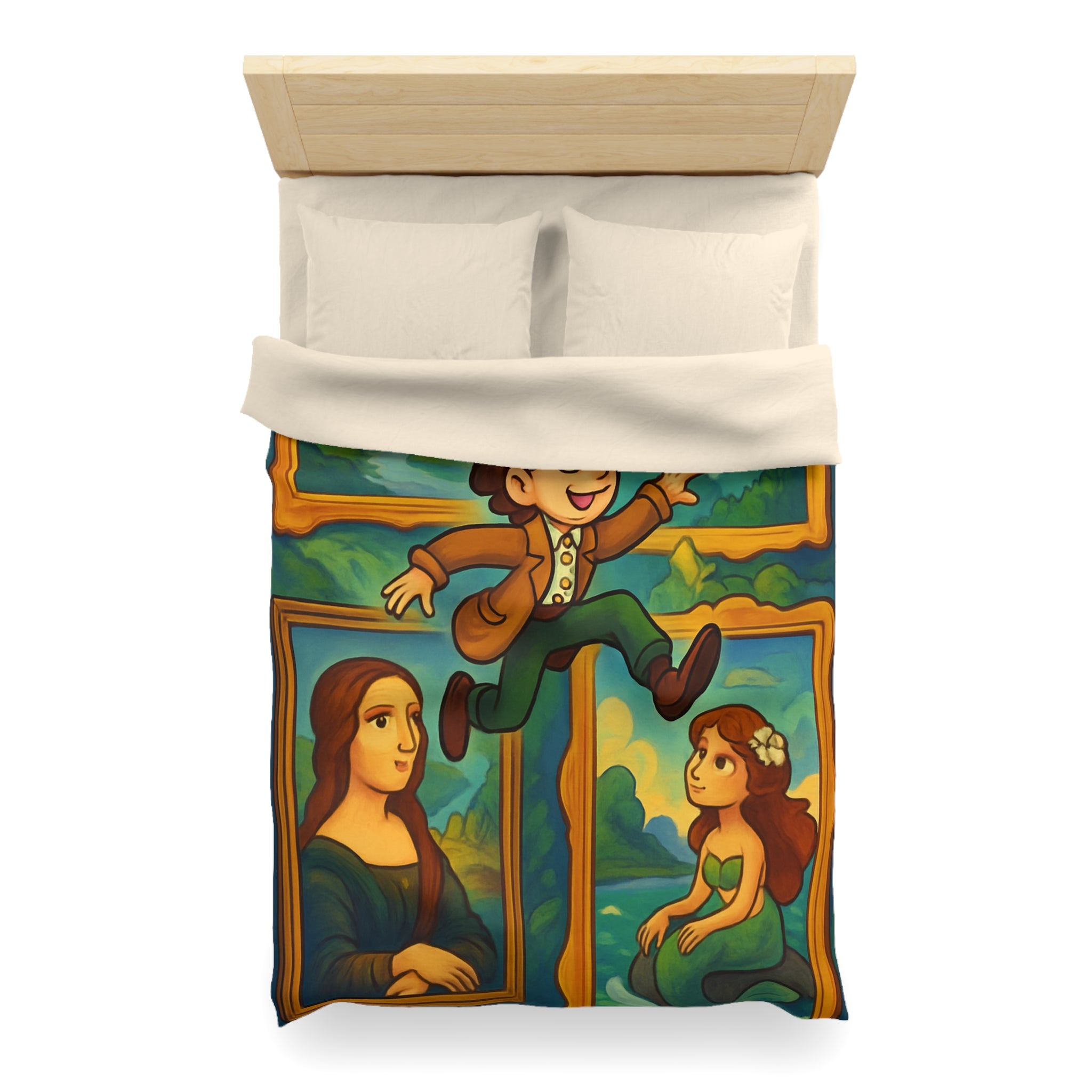 Housse de Couette Microfibre Design Artistique Moderne Décoration Chambre Confort Premium