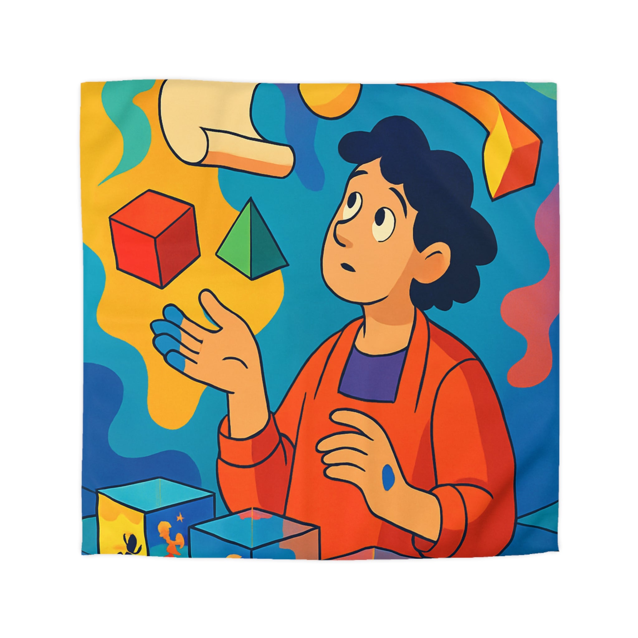 Housse de Couette Microfibre Motif Créatif Original Style Contemporain Chambre Élégante