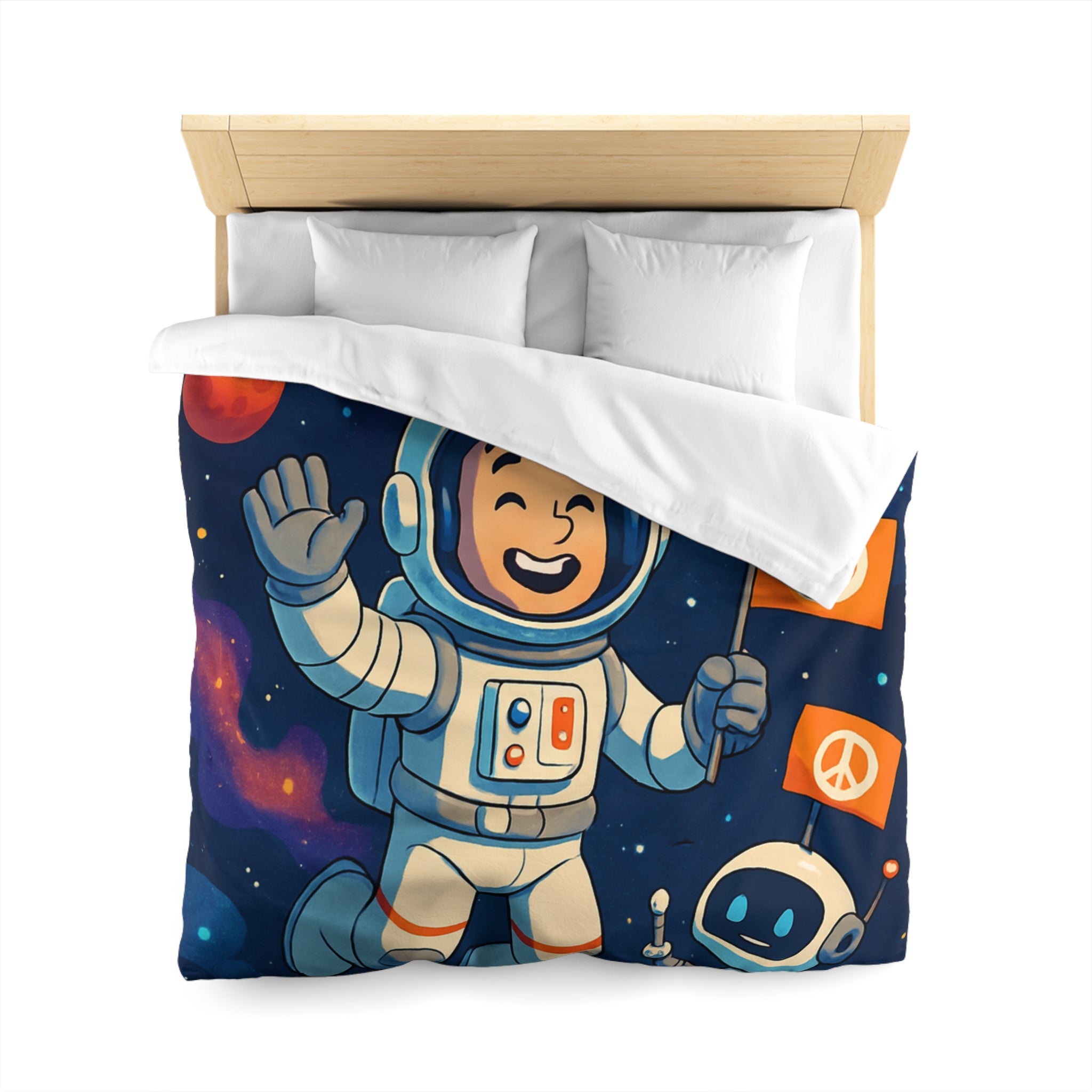 Housse de Couette Microfibre Motif Créatif Original Style Contemporain Chambre Élégante