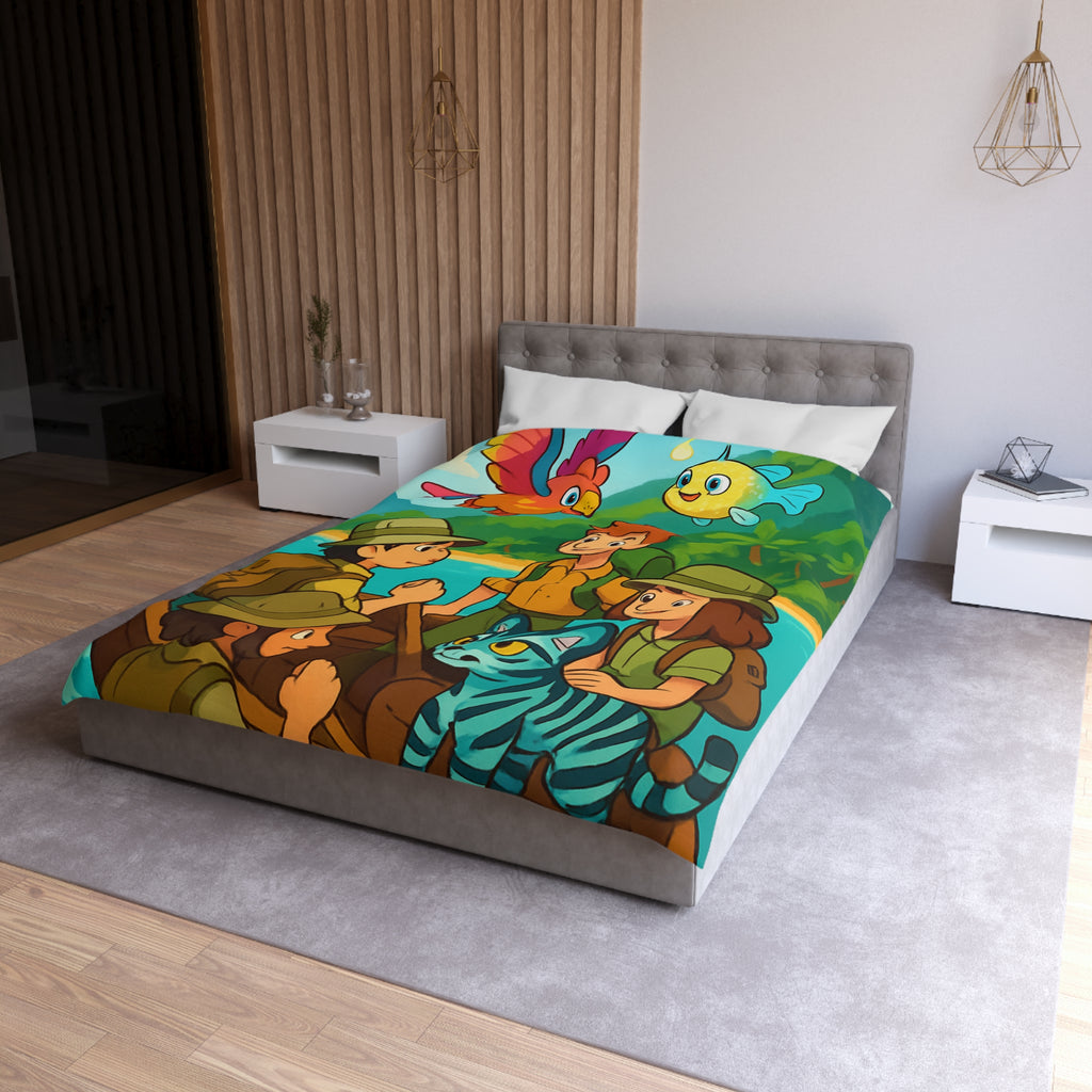 Housse de Couette Microfibre Design Artistique Moderne Décoration Chambre Confort Premium