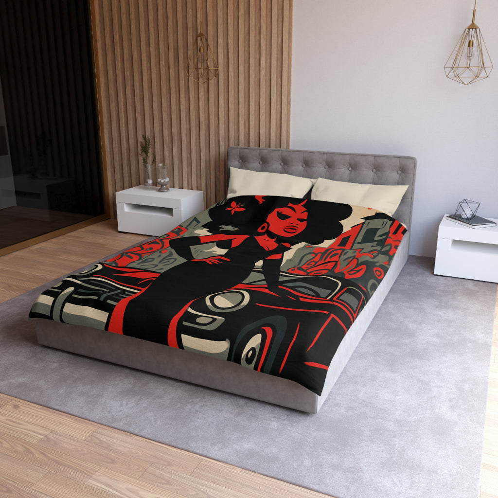 Housse de Couette Microfibre Design Artistique Moderne Décoration Chambre Confort Premium