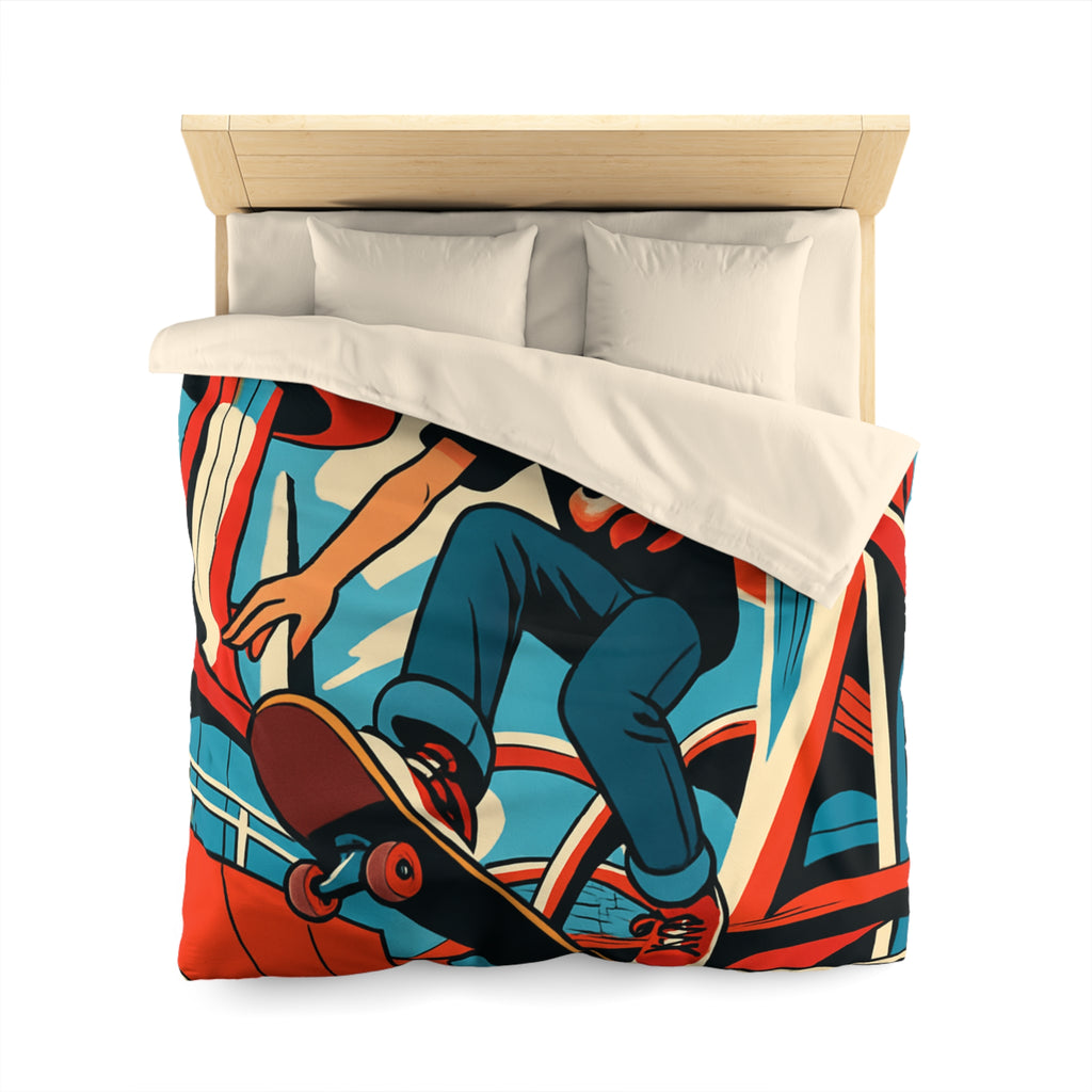 Housse de Couette Microfibre Motif Créatif Original Style Contemporain Chambre Élégante