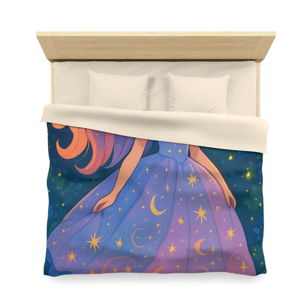 Housse de couette avec motif étoilé de princesse féerique dans la nuit enchantée