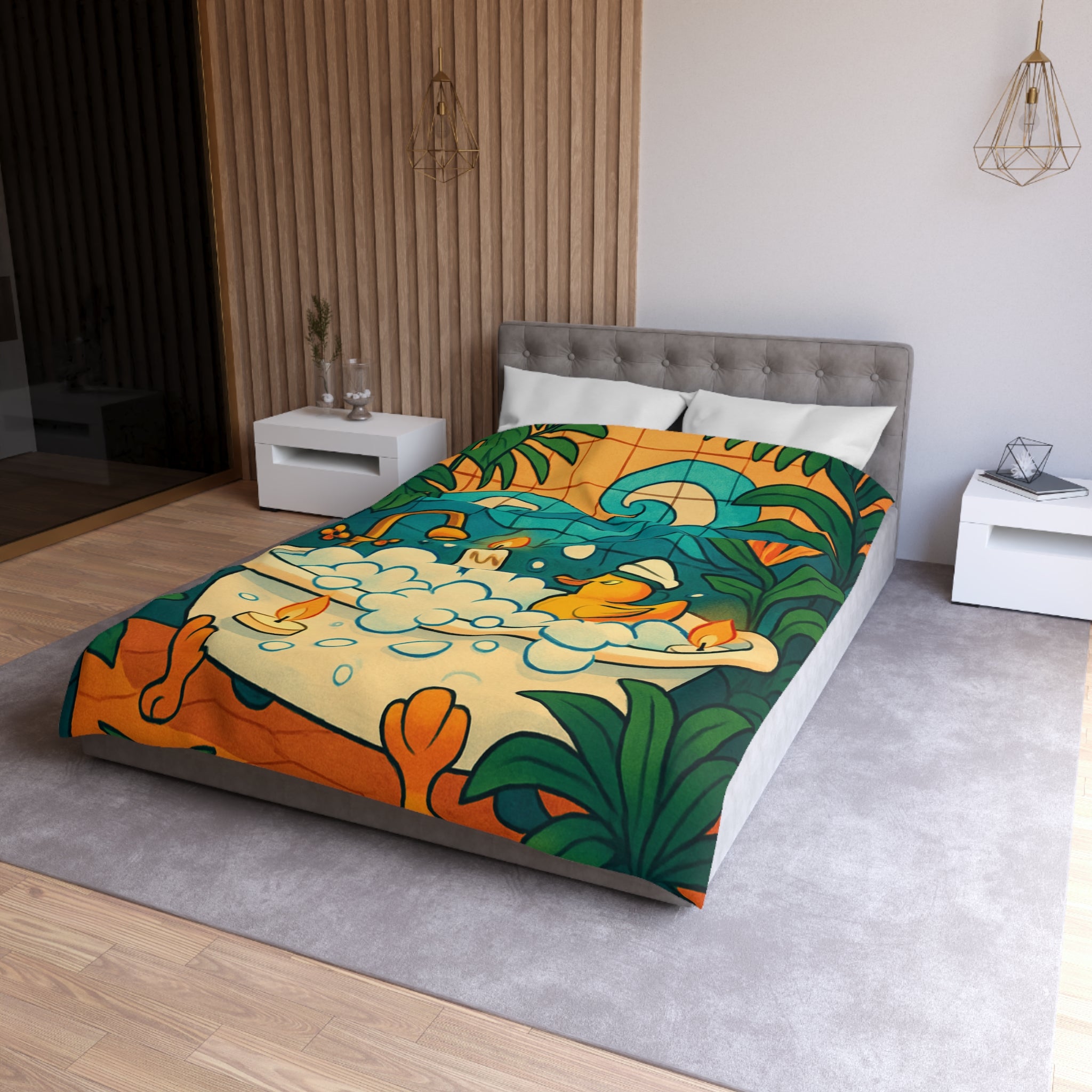 Housse de Couette Microfibre Design Artistique Moderne Décoration Chambre Confort Premium