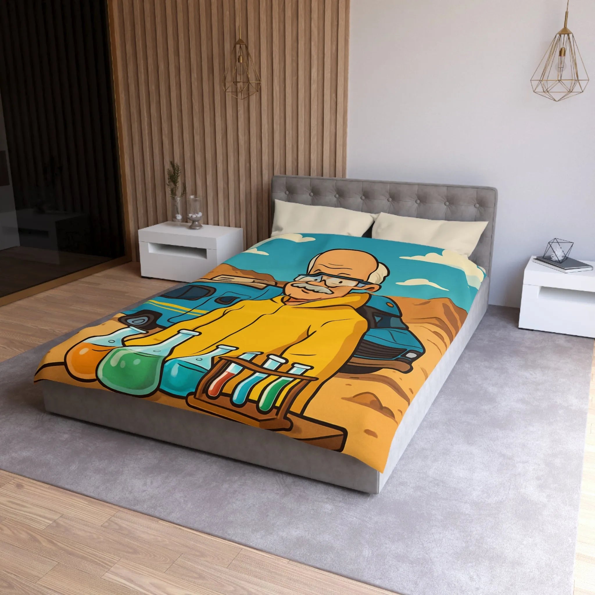 Housse de Couette Microfibre Art Graphique Contemporain Style Décoratif Chambre Tendance