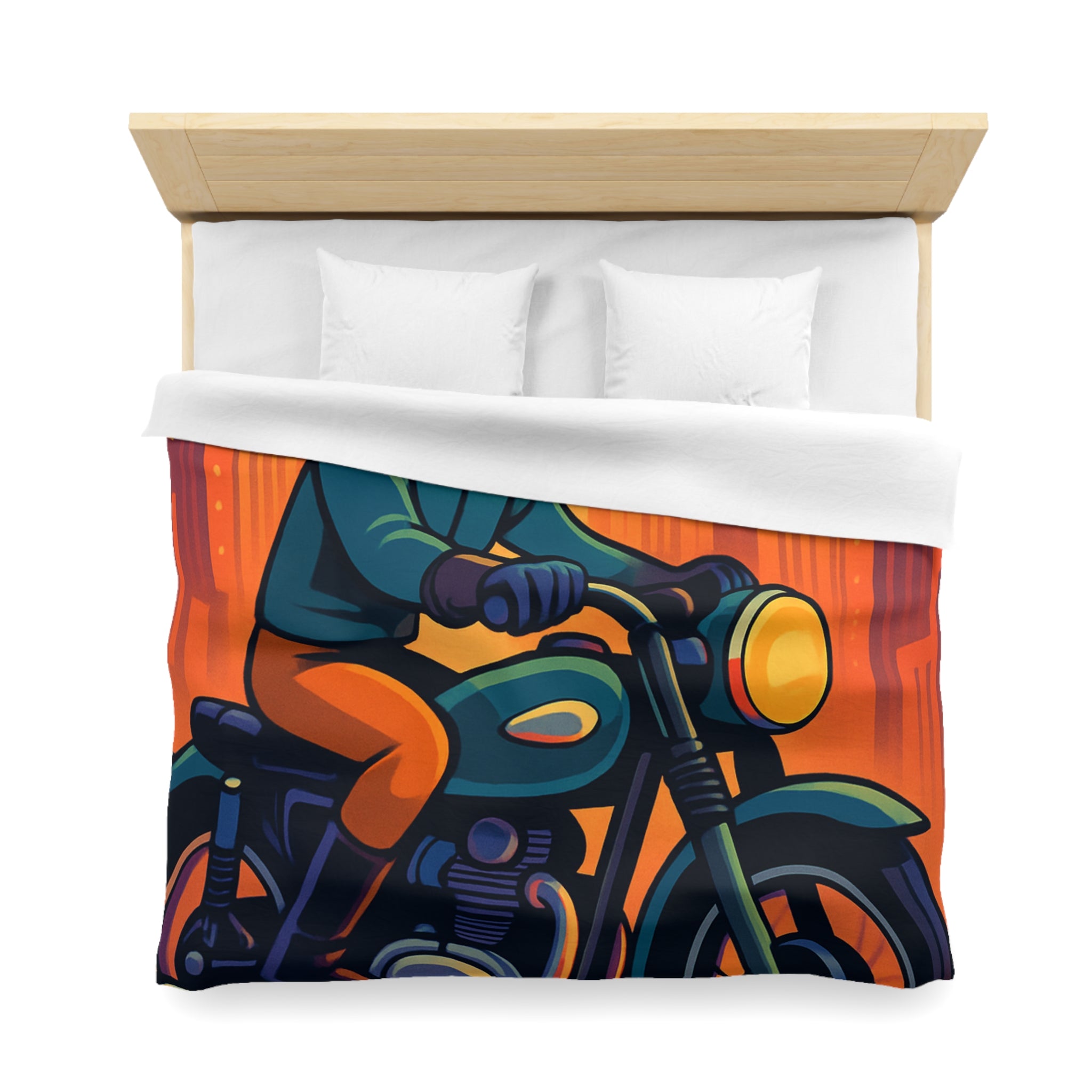 Housse de couette moto rétro vintage pour chambre style urbain moderne et audacieux