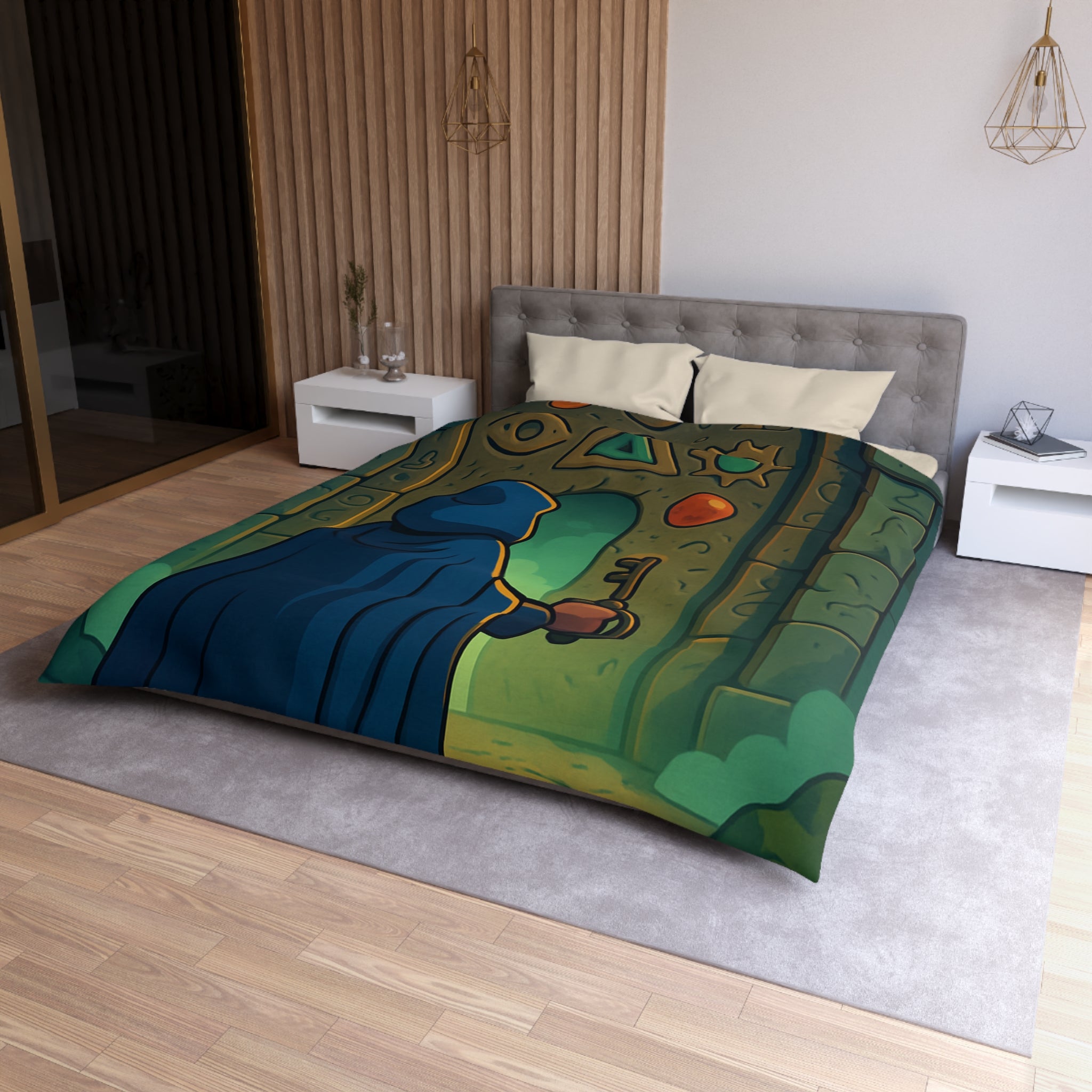 Housse de Couette Microfibre Design Artistique Moderne Décoration Chambre Confort Premium