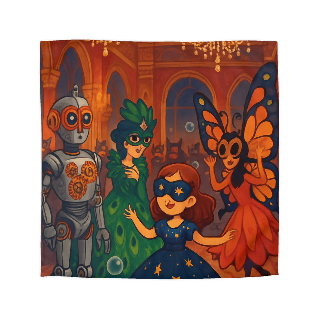 Housse de Couette Enchantée avec Robe de Bal Masquée et Ambiance Féérique Pour Enfants