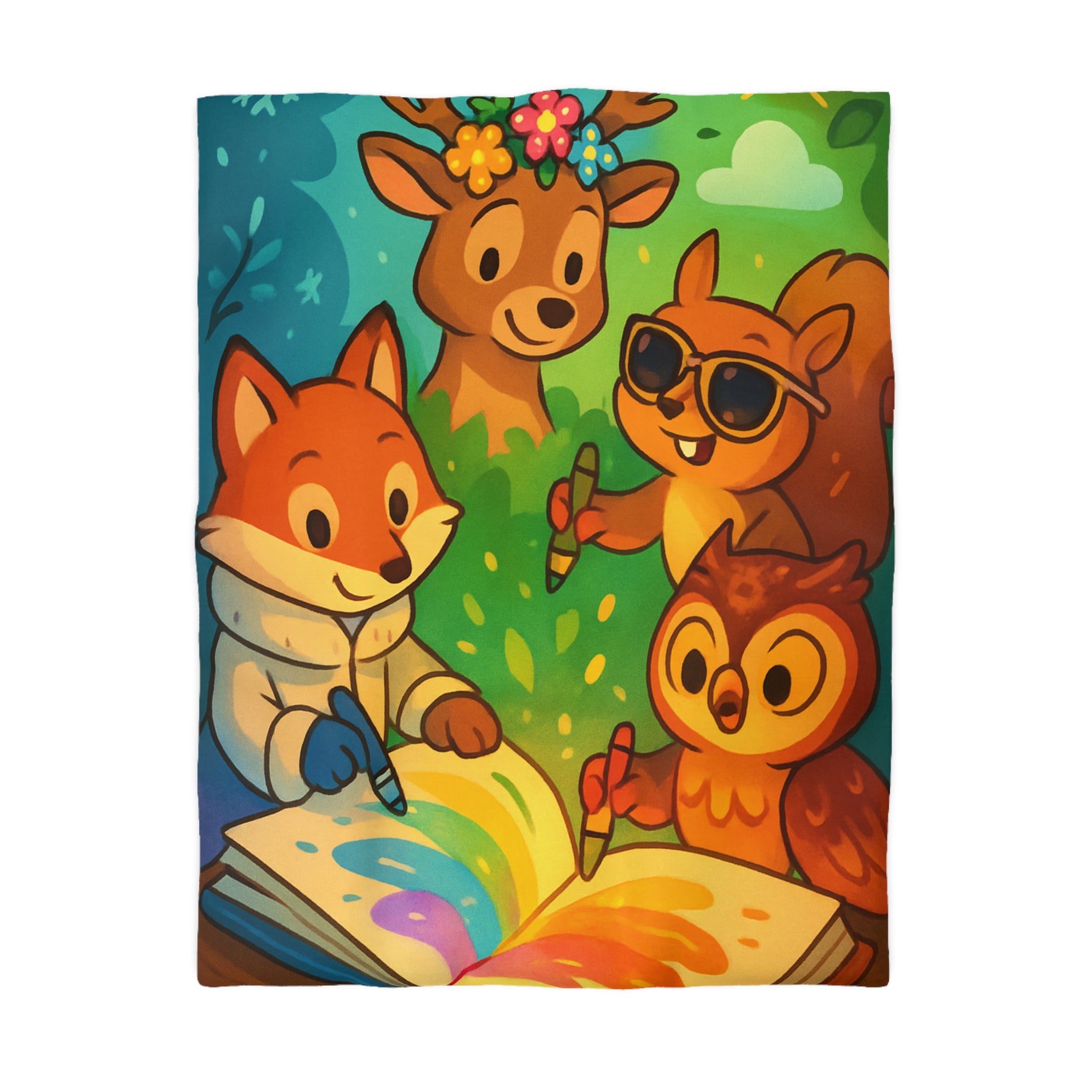 Housse de Couette Microfibre Illustration Unique Design Moderne Décoration Intérieure Raffinée