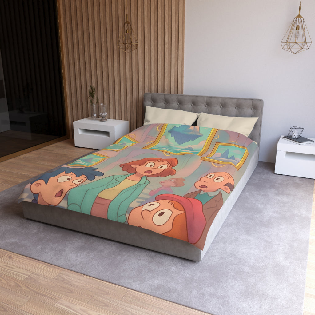 Housse de Couette Microfibre Design Artistique Moderne Décoration Chambre Confort Premium