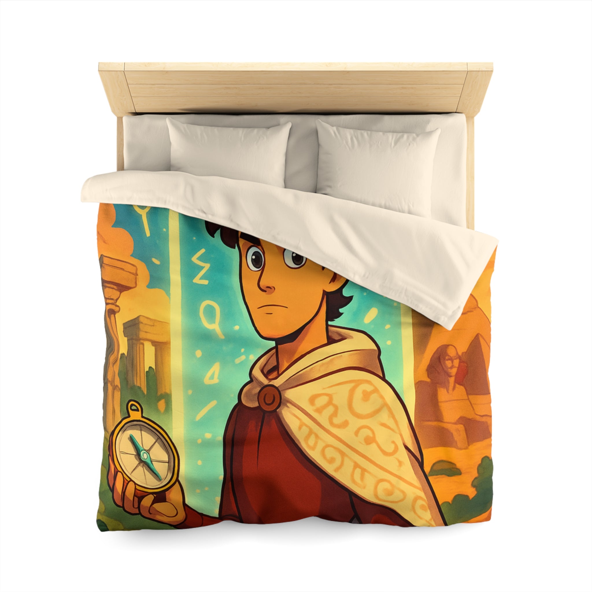 Housse de Couette Microfibre Design Artistique Moderne Décoration Chambre Confort Premium