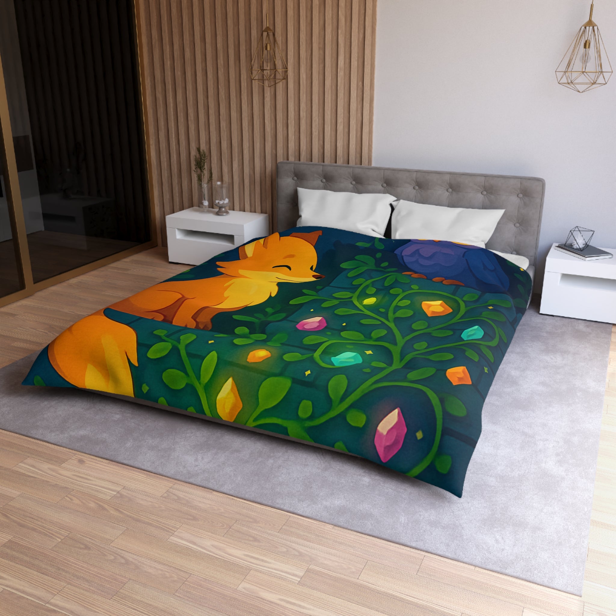 Housse de Couette Microfibre Motif Créatif Original Style Contemporain Chambre Élégante