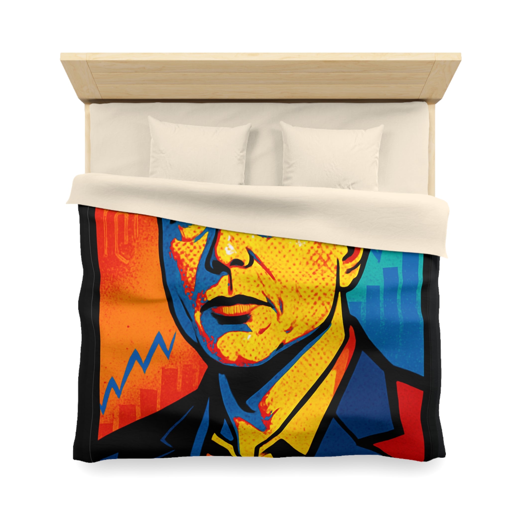 Housse de Couette Microfibre Design Artistique Moderne Décoration Chambre Confort Premium