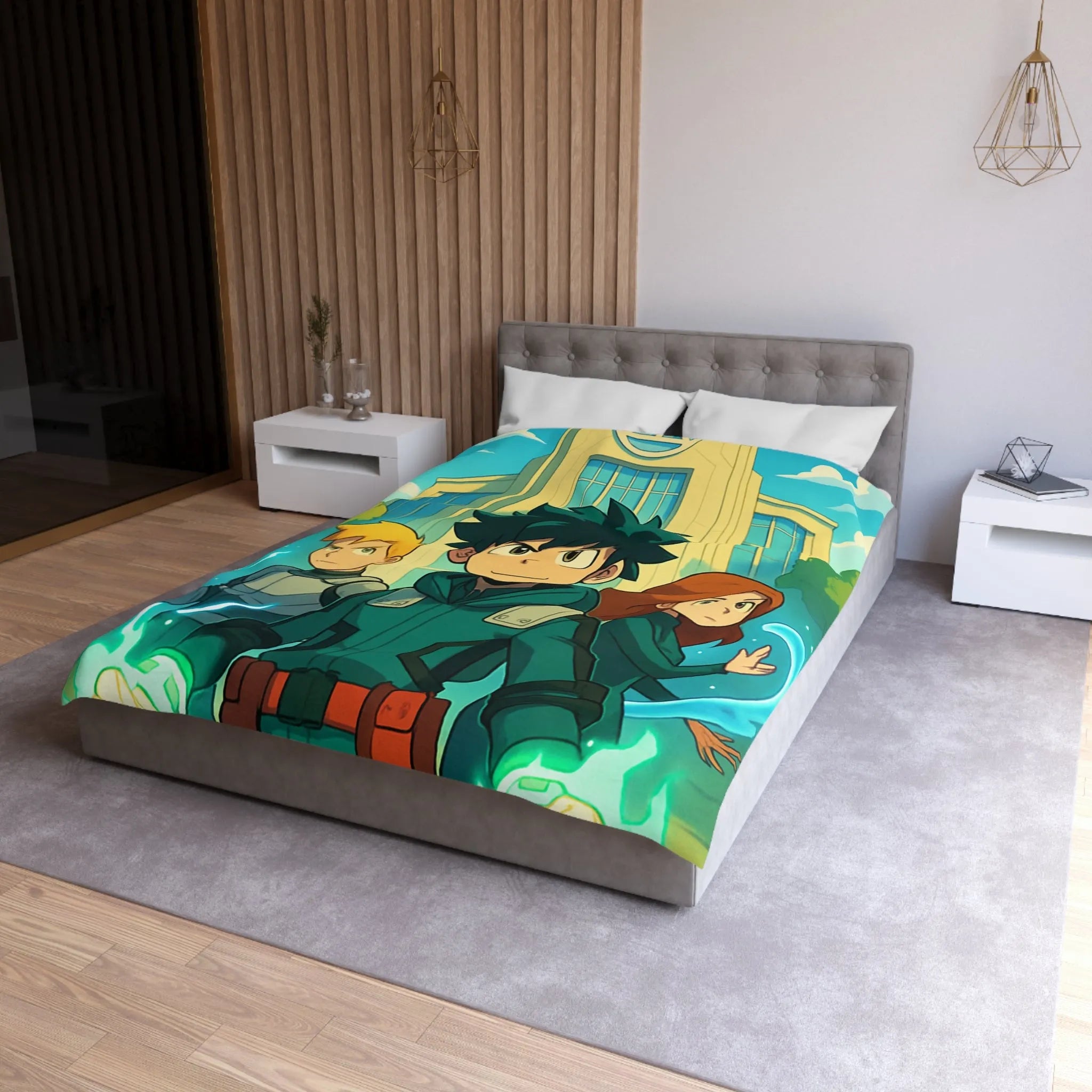 Housse de Couette Microfibre Art Graphique Contemporain Style Décoratif Chambre Tendance