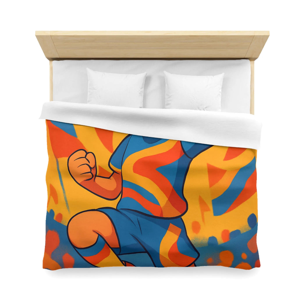 Housse de Couette Dynamique Enfant Football Motif Coloré Supporters Joie Match Gagnant