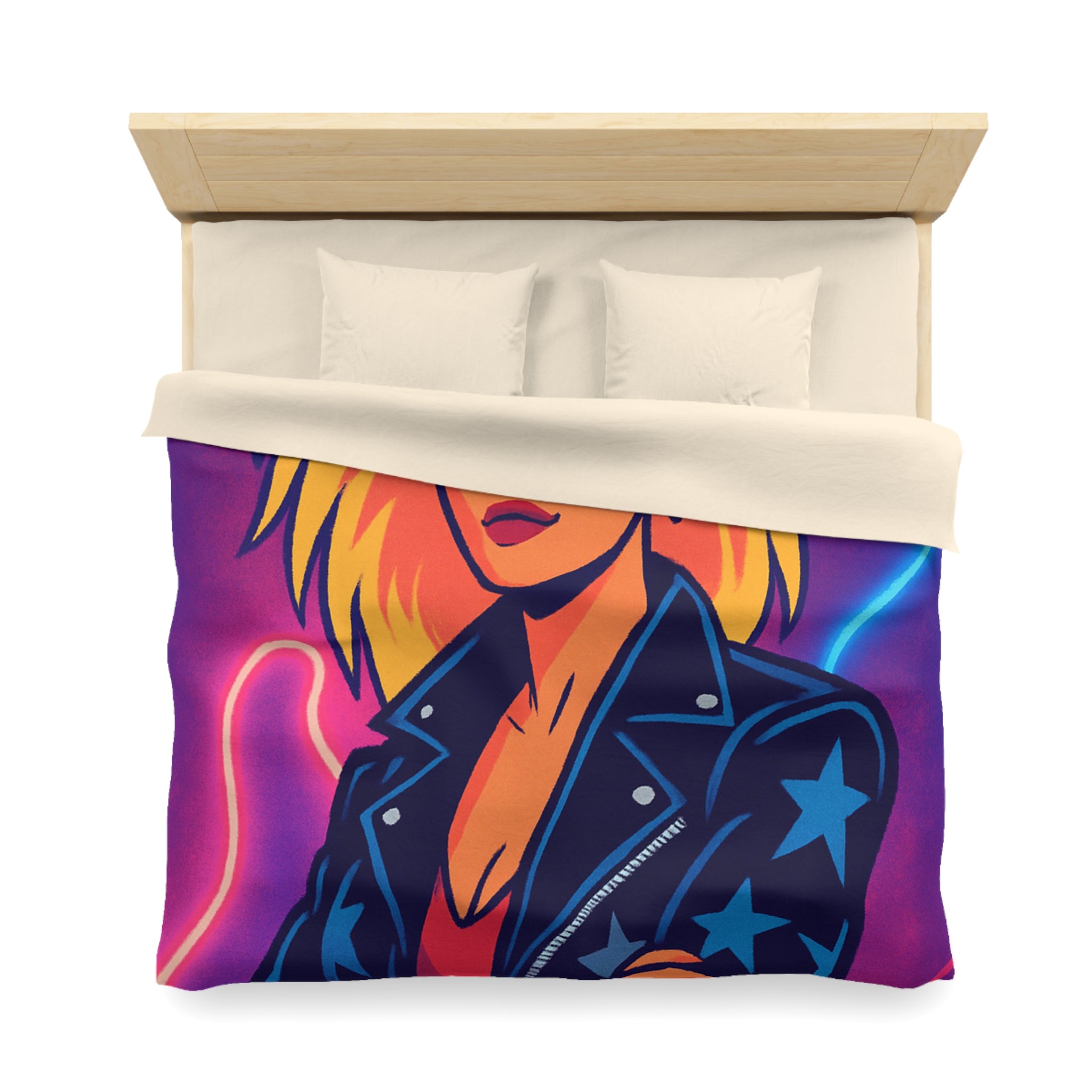 Housse de Couette Microfibre Design Artistique Moderne Décoration Chambre Confort Premium