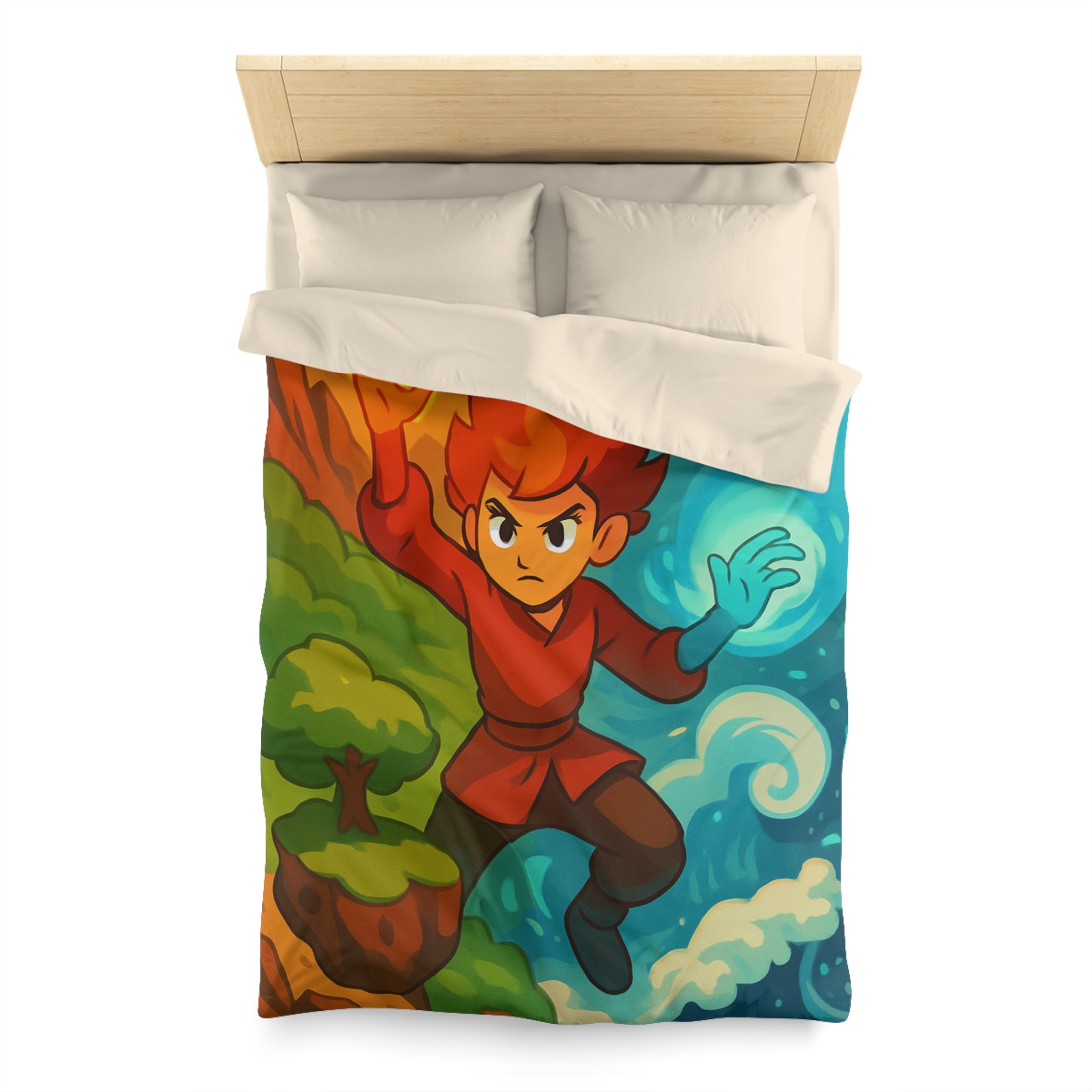 Housse de Couette Microfibre Motif Créatif Original Style Contemporain Chambre Élégante