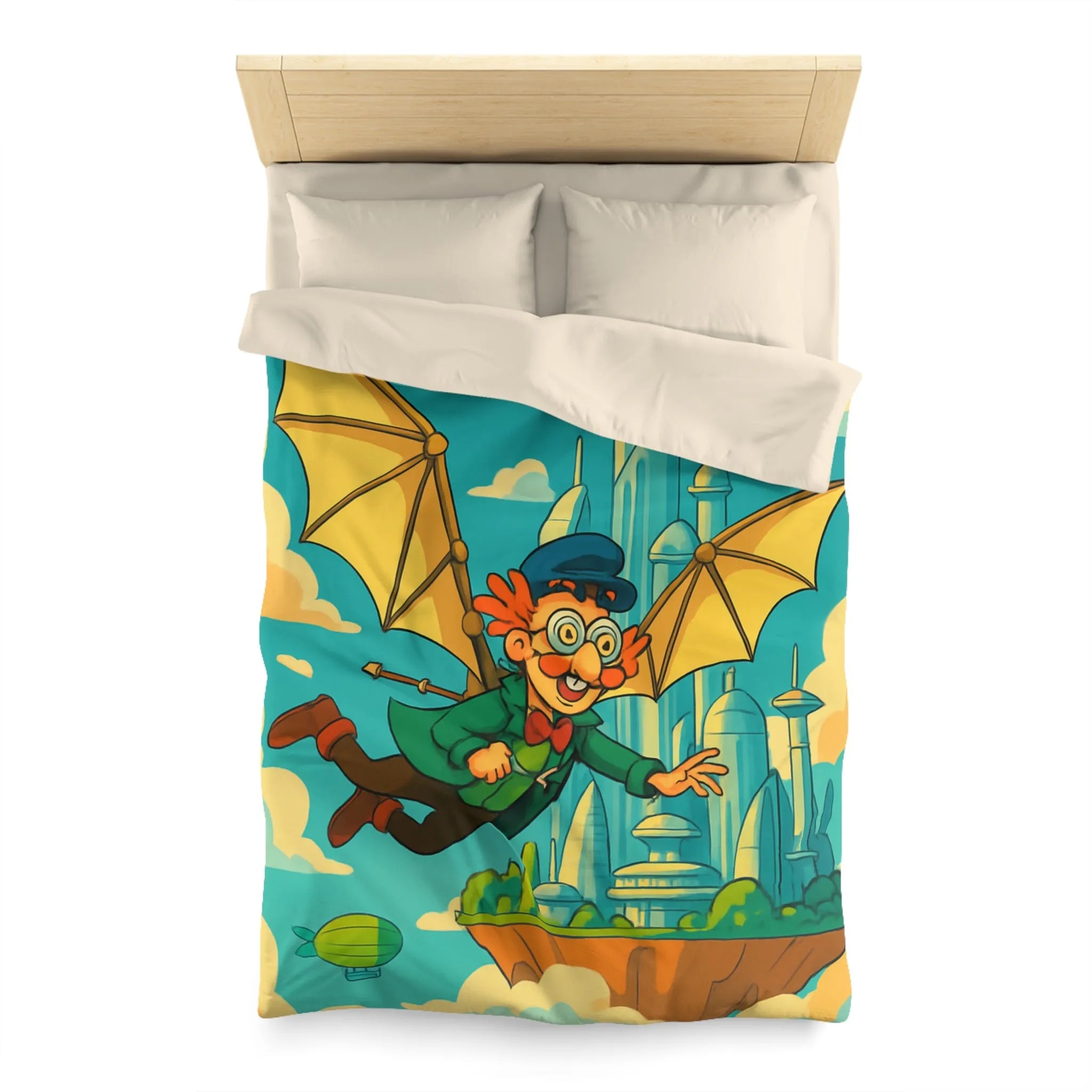 Housse de Couette Microfibre Art Graphique Contemporain Style Décoratif Chambre Tendance