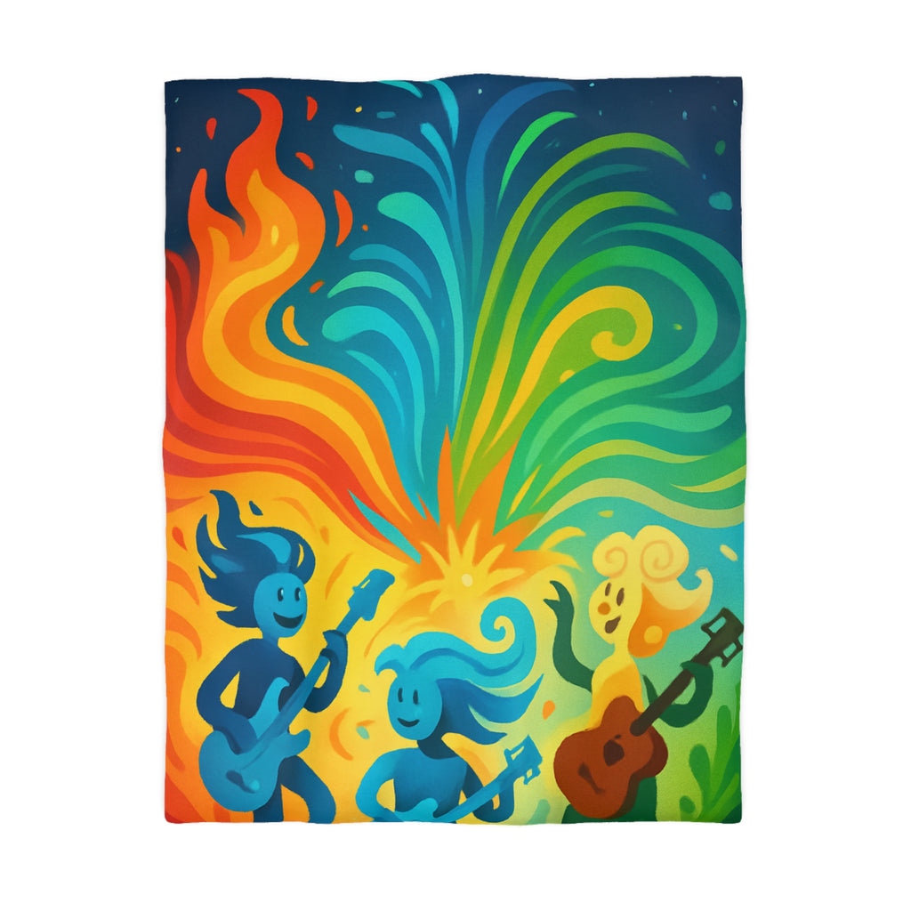 Housse de Couette Microfibre Illustration Unique Design Moderne Décoration Intérieure Raffinée