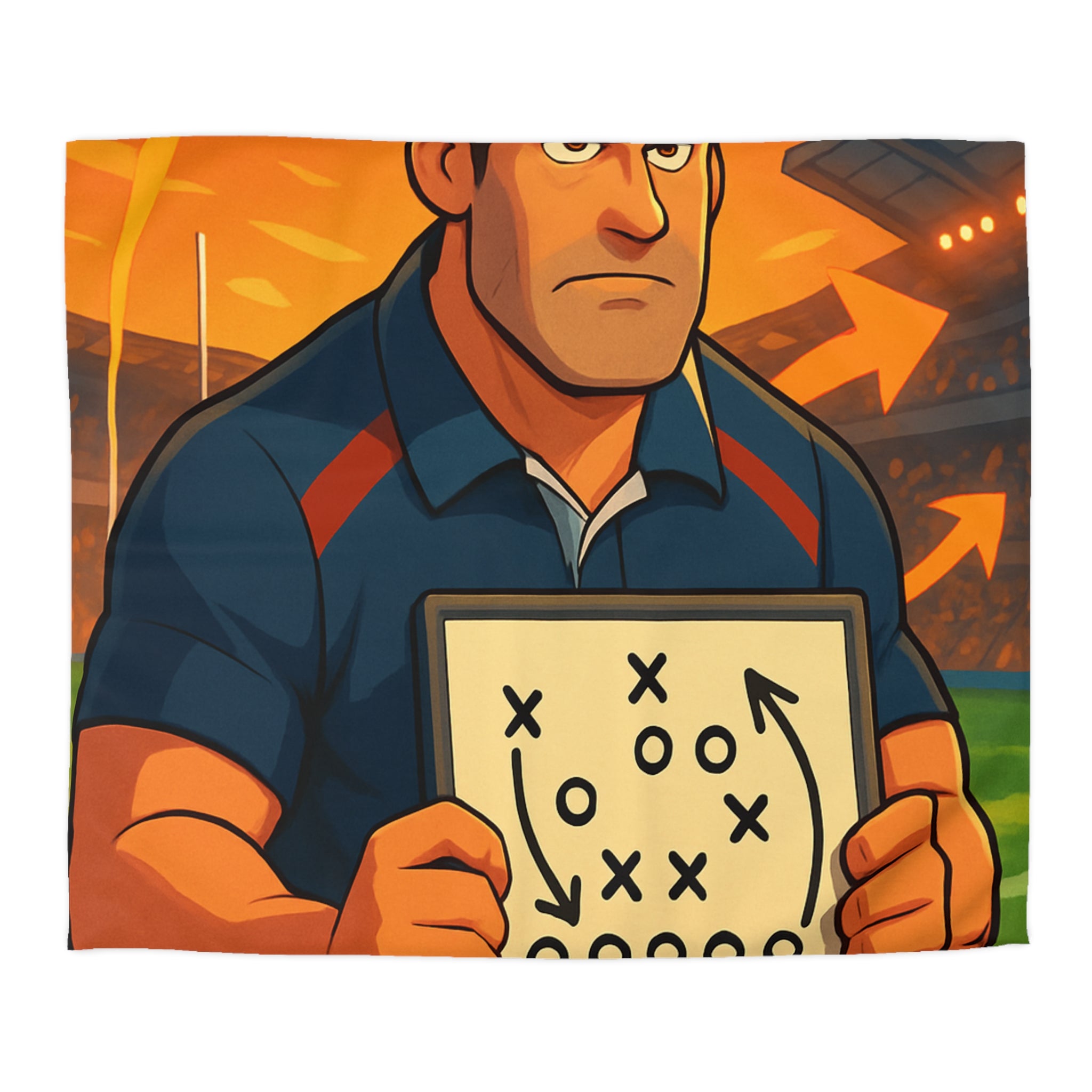 Housse de Couette Tactique de Rugby Coach Dynamique pour Chambre Thématique Sport