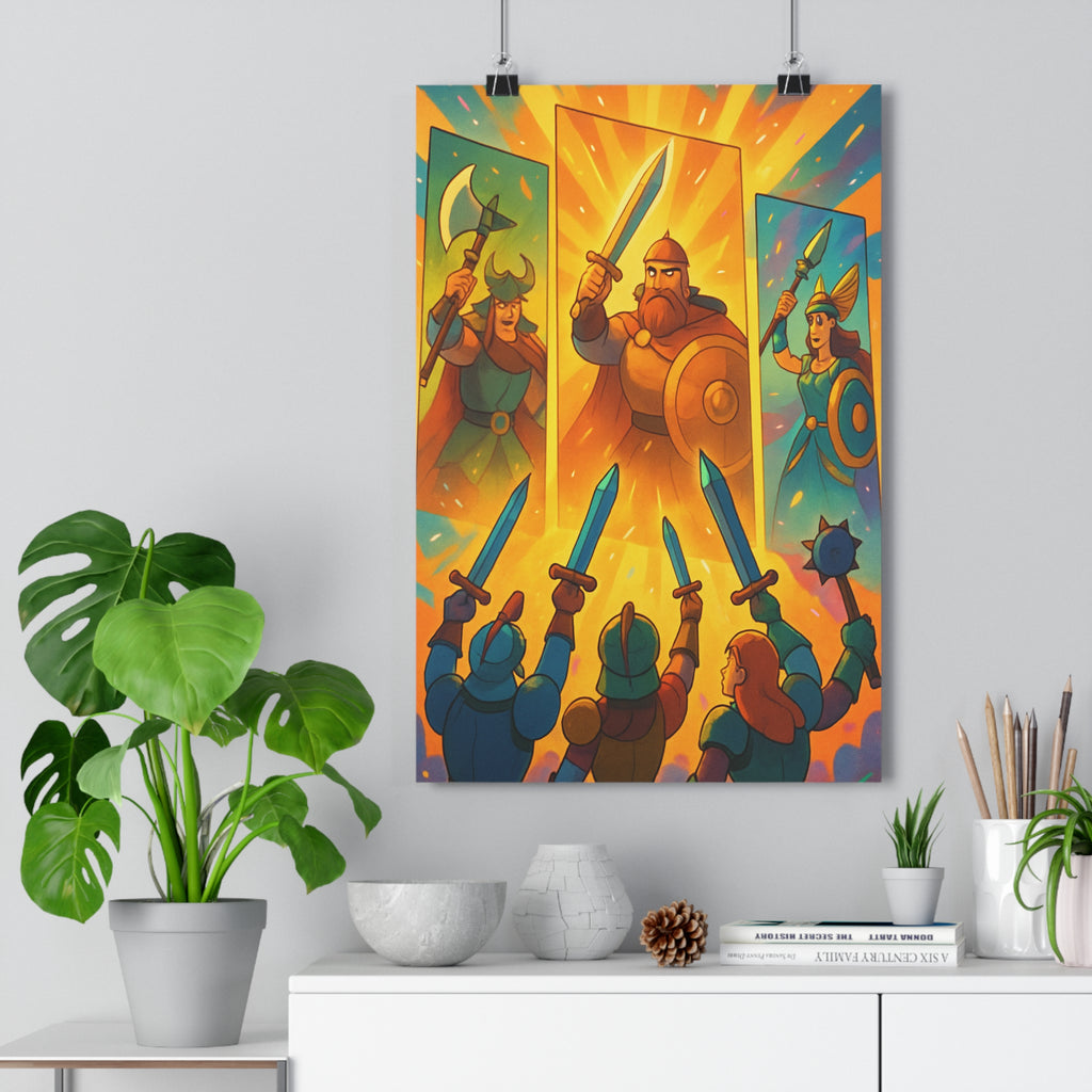 Poster décoratif cartoon doré argenté héroïque légendaire aventure mythologique bureau chambre créatif 30x46 qualité