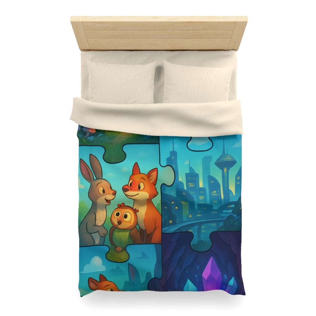 Housse de Couette Microfibre Design Artistique Moderne Décoration Chambre Confort Premium