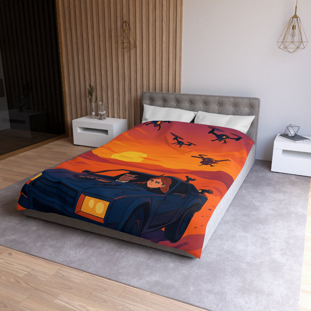 Housse de Couette Microfibre Illustration Unique Design Moderne Décoration Intérieure Raffinée