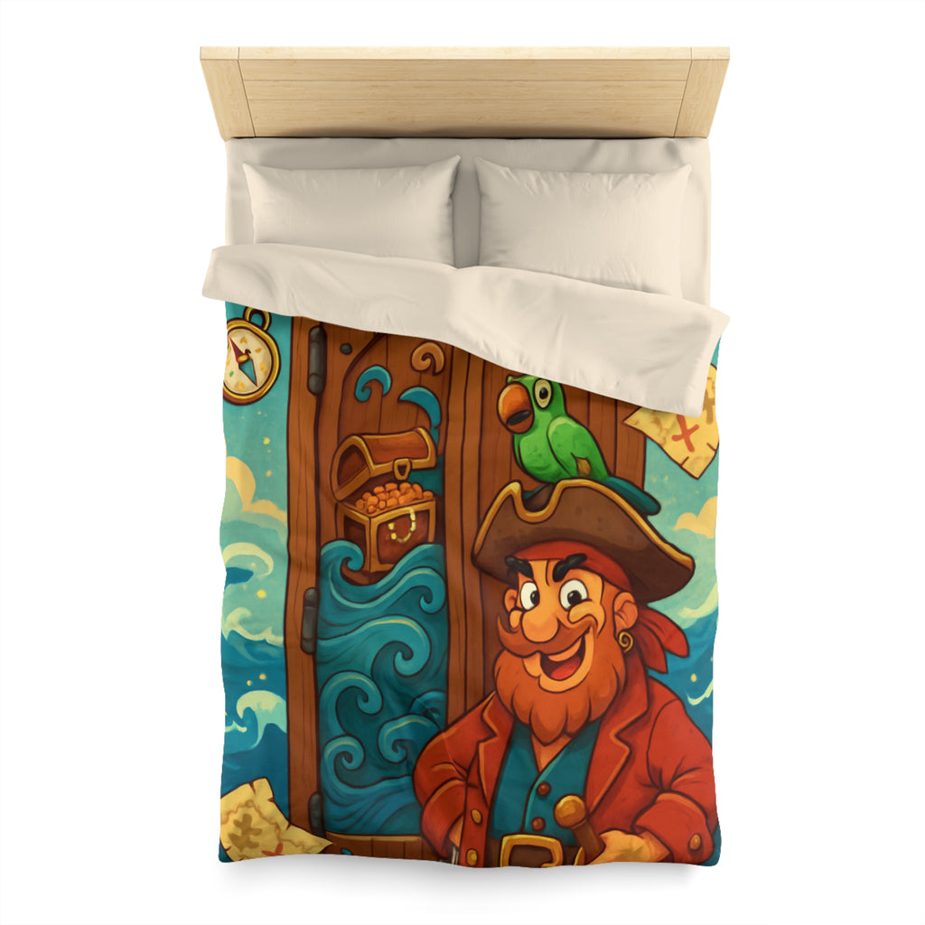 Parure de Lit Pirate Colorée avec Perroquet et Trésor Idéale pour Chambre Enfant