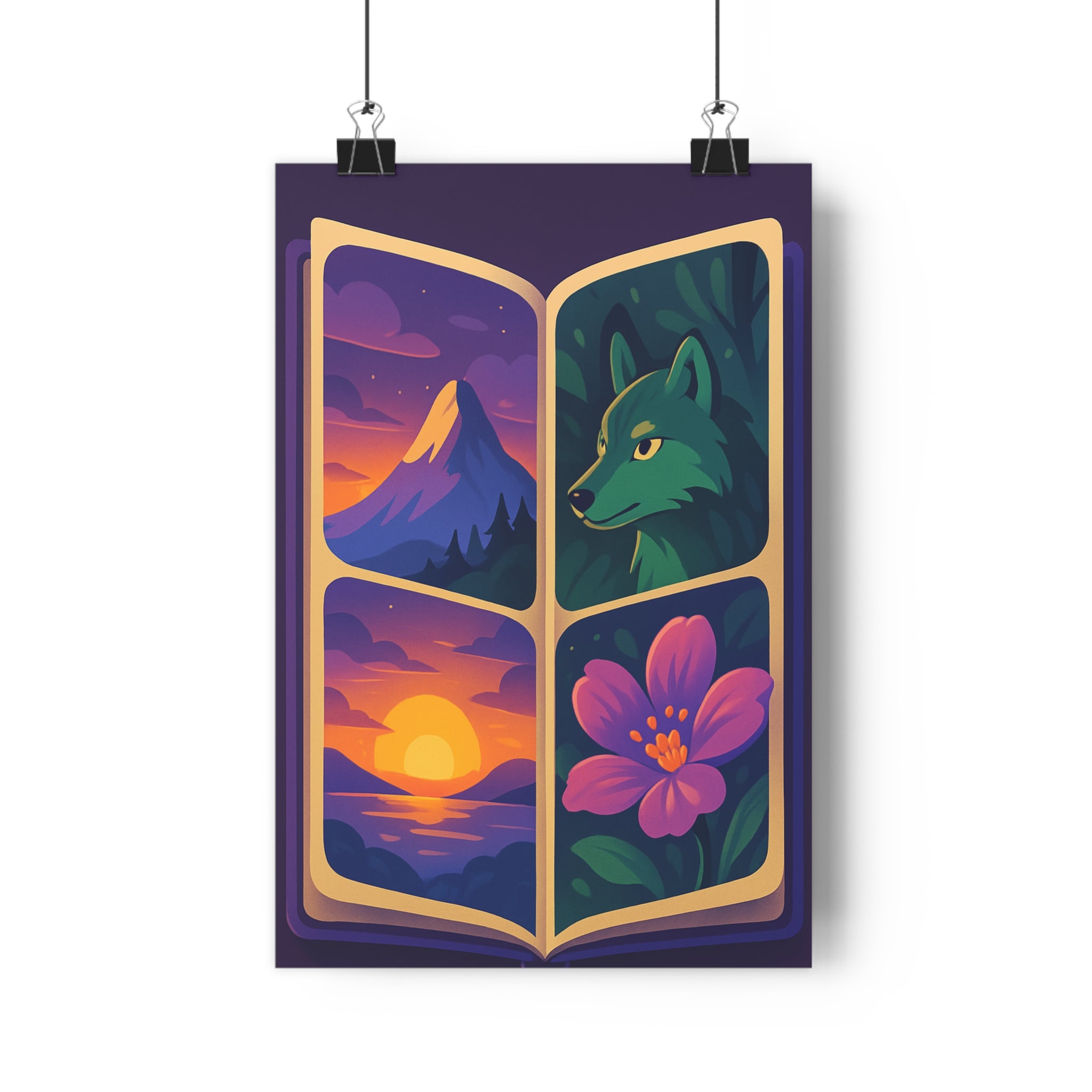 Poster décoratif magique violet orange moderne mystique chambre salon bureau nature artistique qualité ambiance