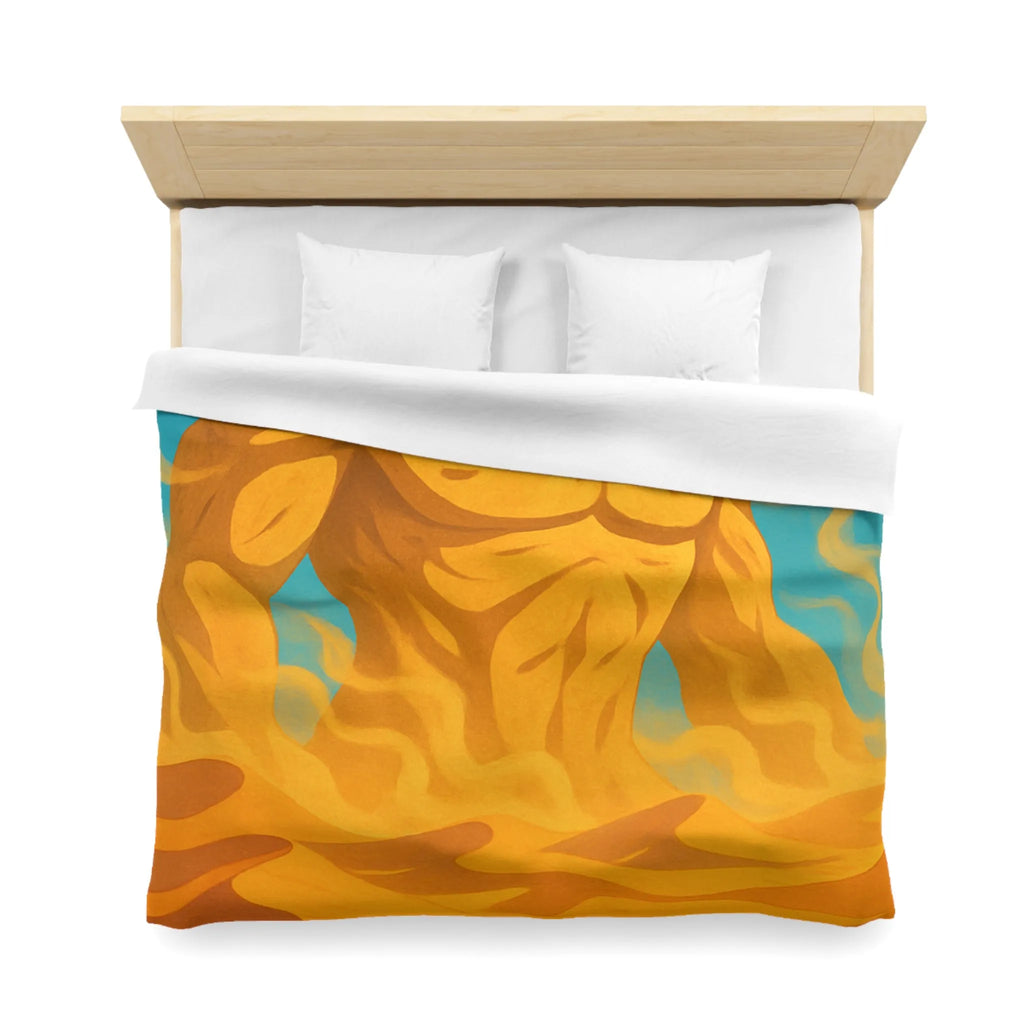 Housse de couette désert mystique avec caravane et gardien de sable géant