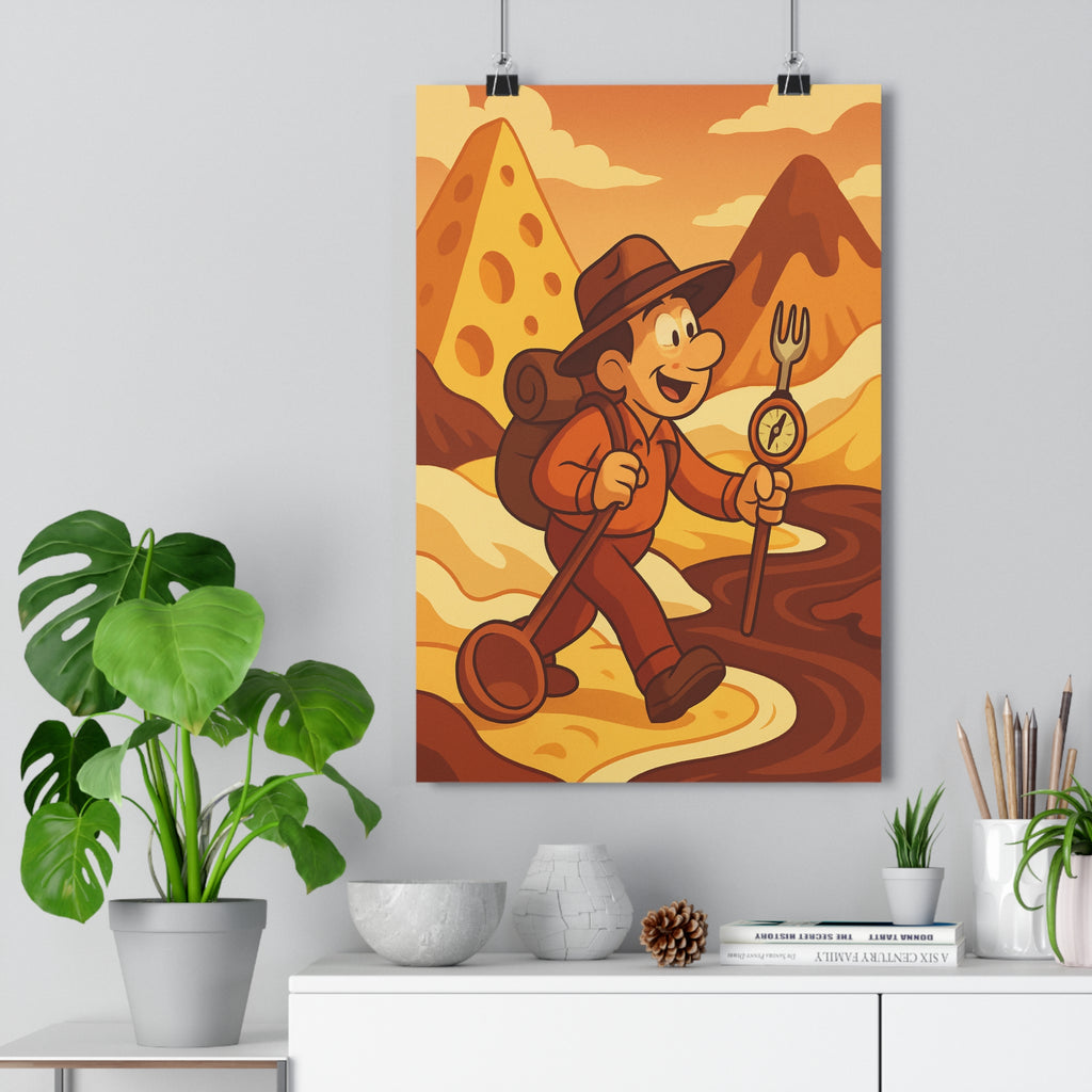 Poster décoratif aventure cartoon cuisine couleur chaude joyeux enfant salle mur décoration unique qualité