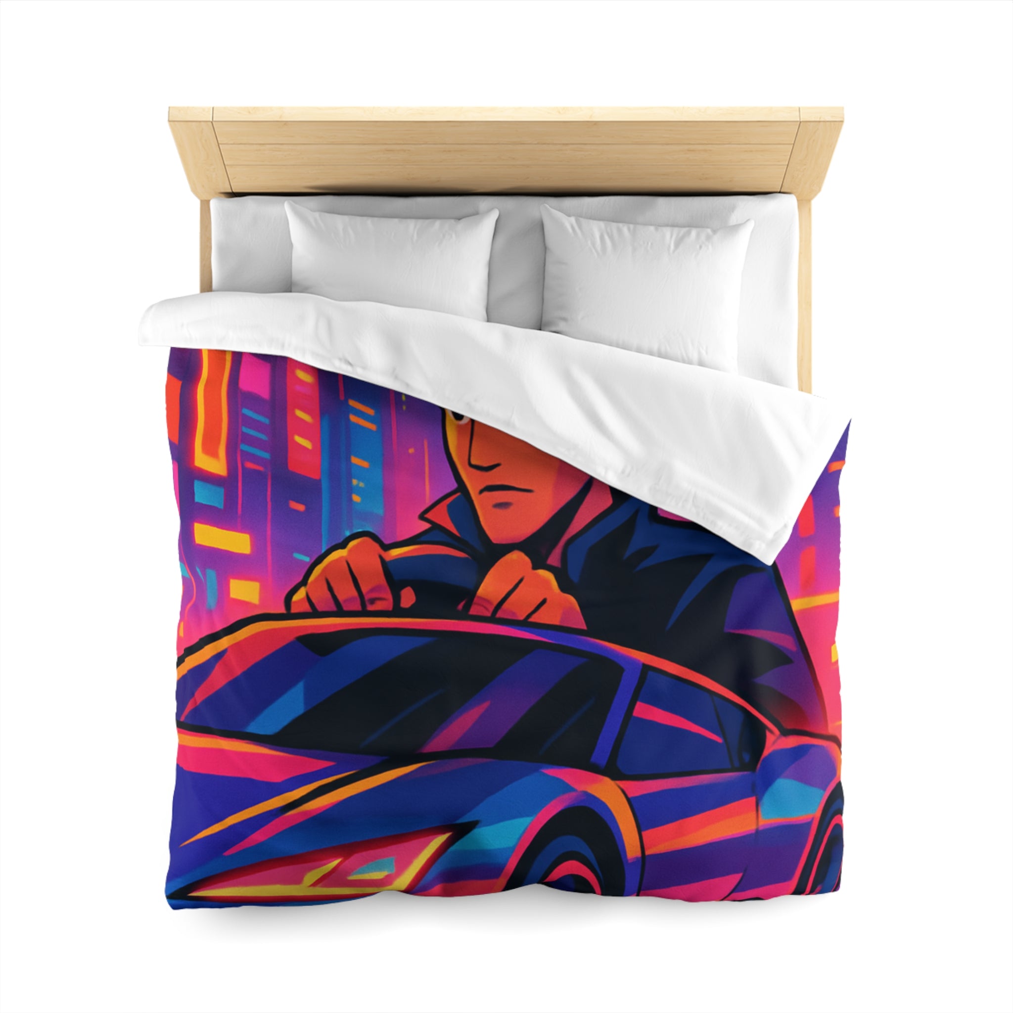 Housse de Couette Microfibre Design Artistique Moderne Décoration Chambre Confort Premium