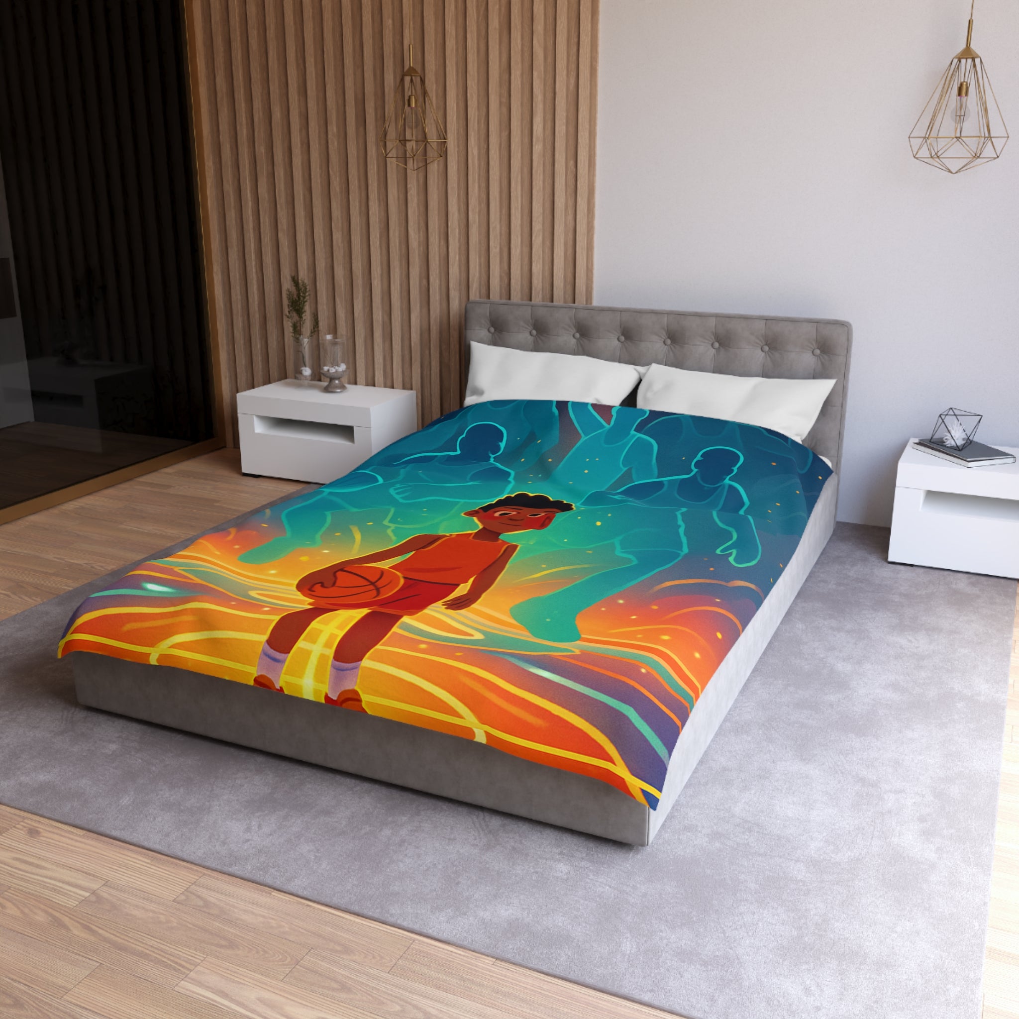 Housse de Couette Microfibre Illustration Unique Design Moderne Décoration Intérieure Raffinée